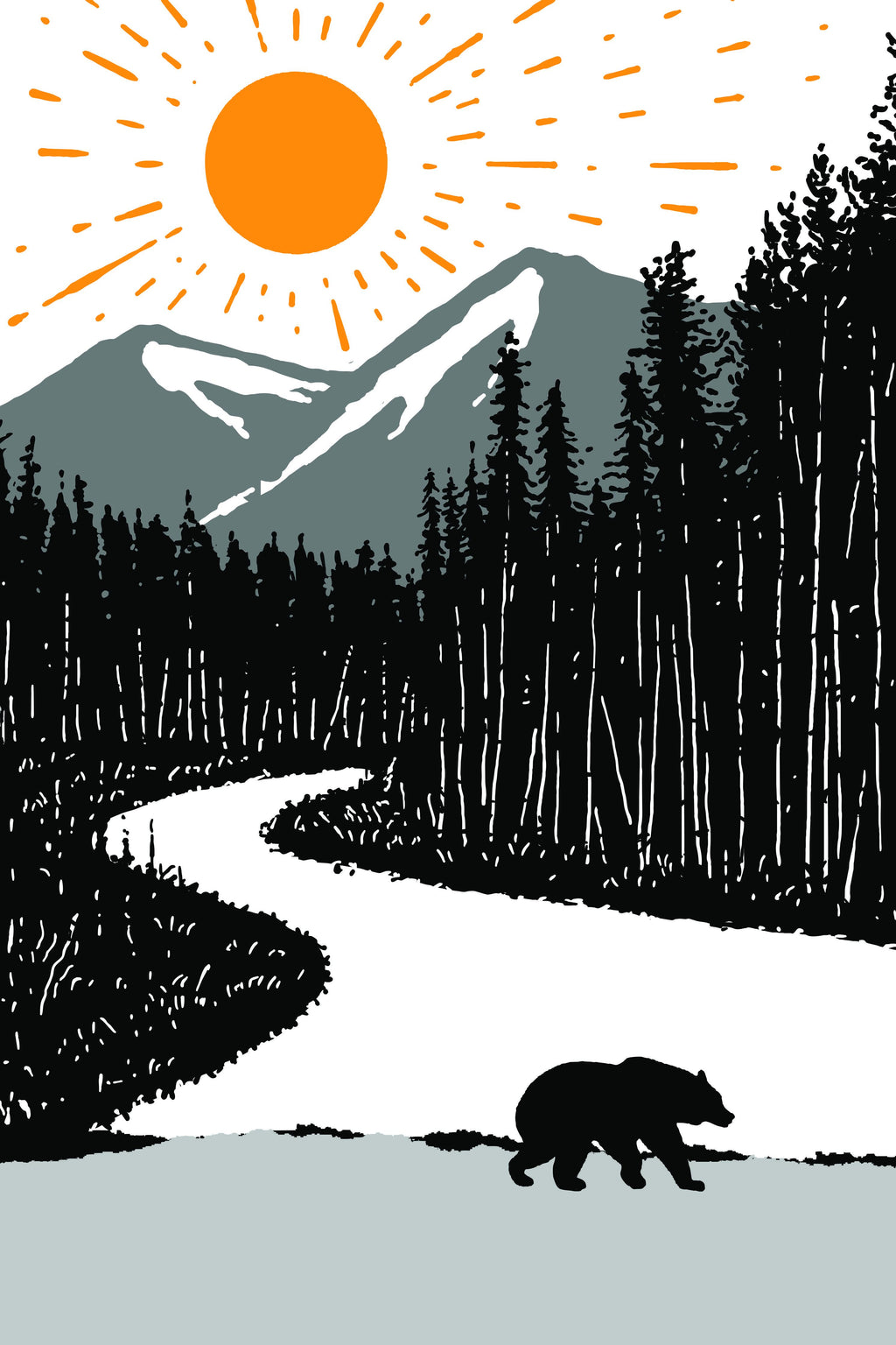 Wandbild-Bär auf einem Waldweg