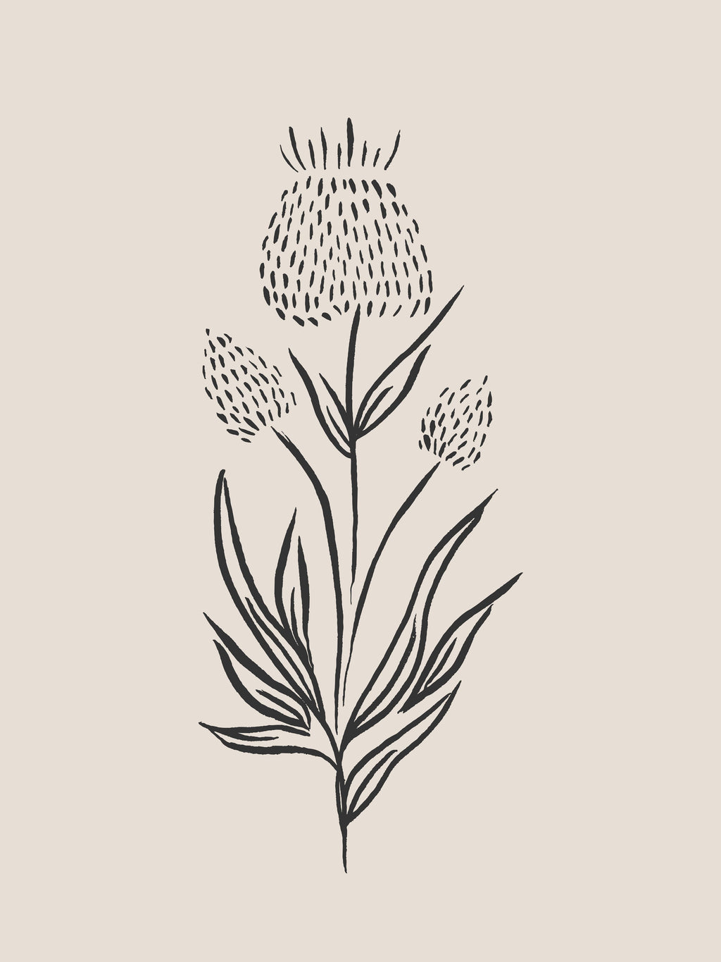 Wandbild-Gestrichelte Blume