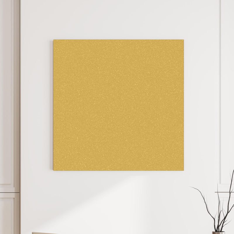 Wandbild - Goldene Wandtextur - goldene Narzisse über ovalem Holztisch mit zeitloser Vase Zoom