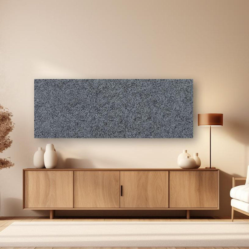 Wandbild - Granit Marmor Textur in dezentem Wohnzimmer mit geölter Holzkommode