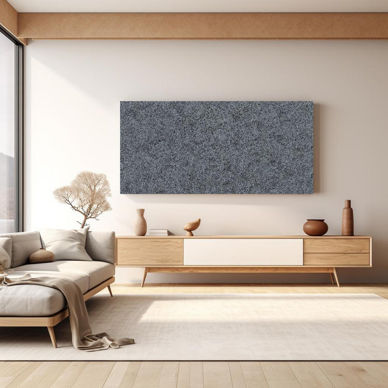 Wandbild - Granit Marmor Textur in hellem Wohnzimmer über extravaganter Kommode
