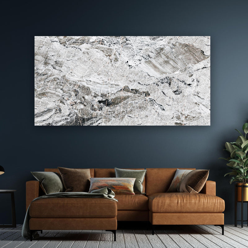 Wandbild - Graue abstrakte Marmor Stein Textur an dunkelgrüner Wand über klassischem Sofa