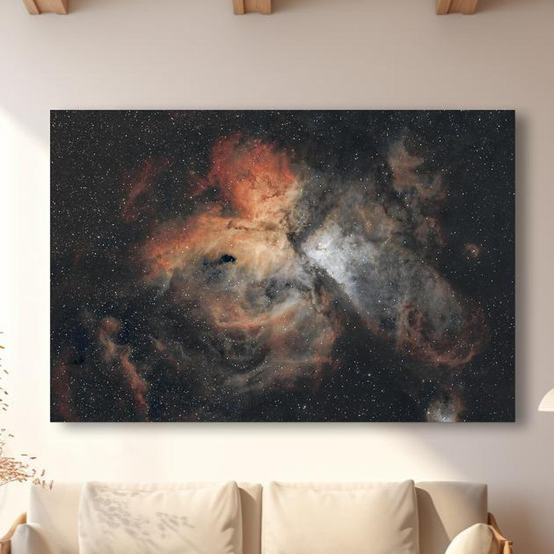 Wandbild - Great Carina Nebula in modernem Wohnzimmer im Loft-Stil Zoom