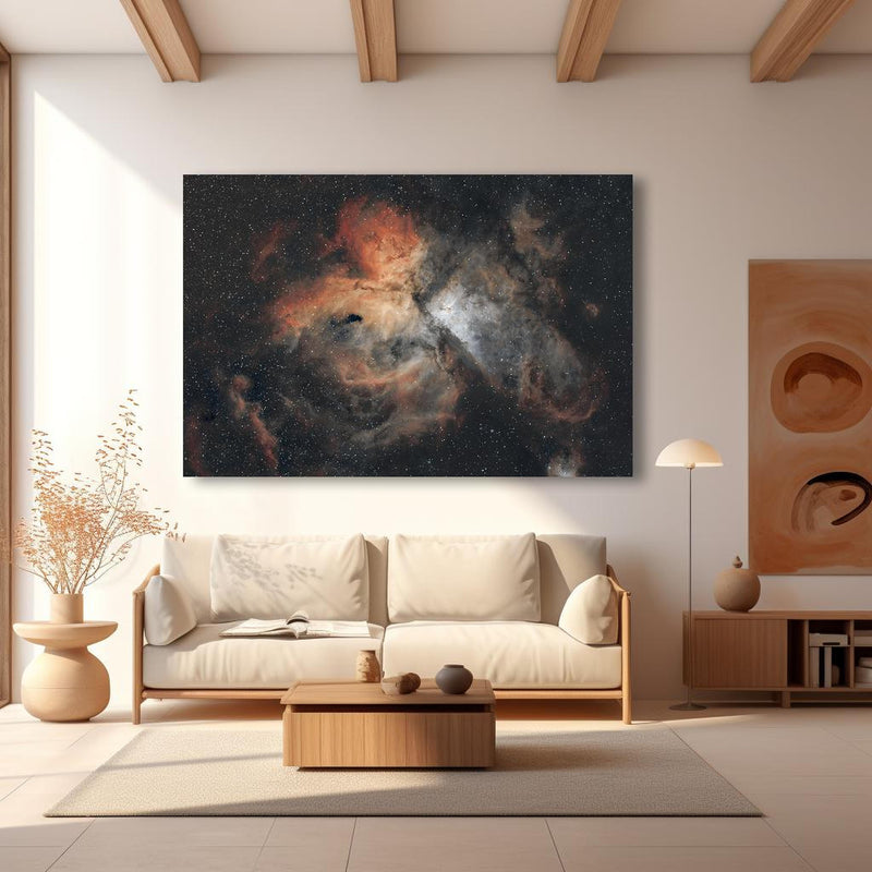 Wandbild - Great Carina Nebula in modernem Wohnzimmer im Loft-Stil