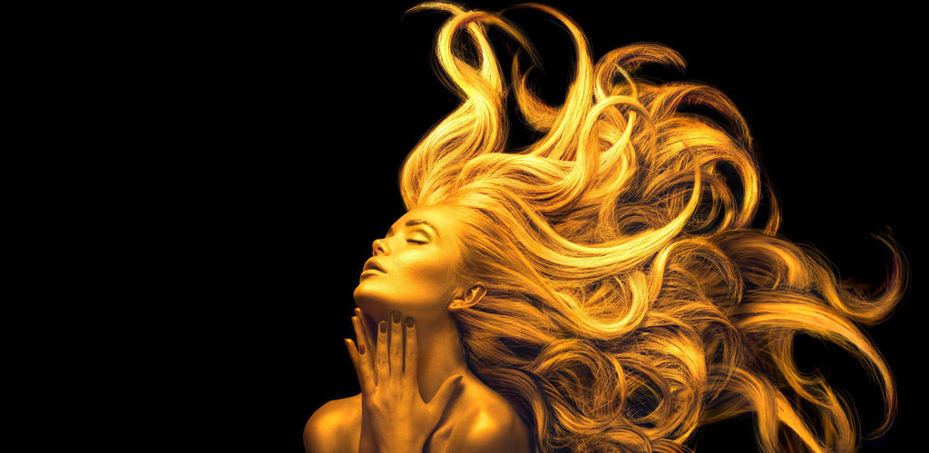 Wandbild-Moderne Darstellung einer vergoldeten Frau