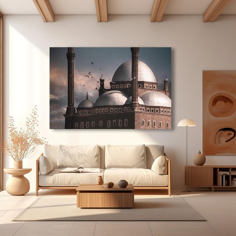 Wandbild - Moschee in modernem Wohnzimmer im Loft-Stil