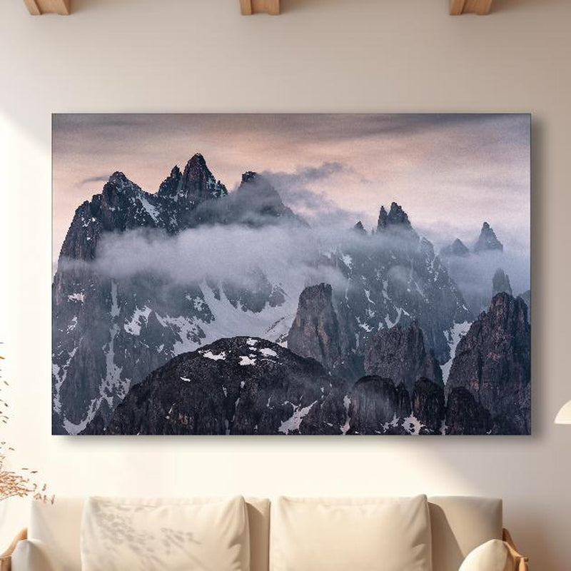 Wandbild - Rocky Castle in modernem Wohnzimmer im Loft-Stil Zoom