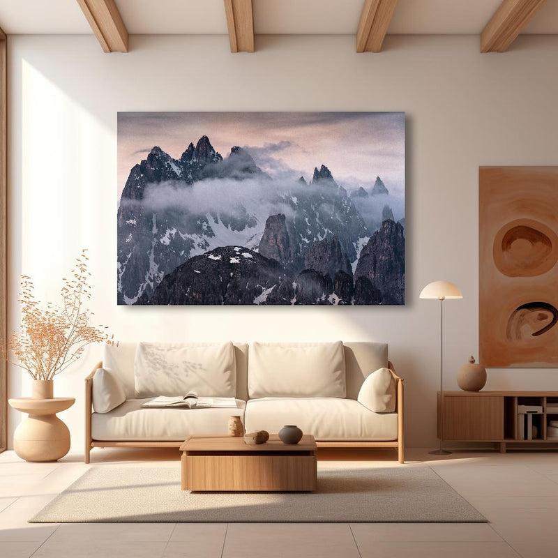 Wandbild - Rocky Castle in modernem Wohnzimmer im Loft-Stil