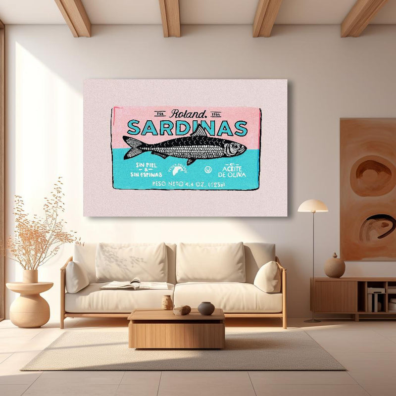 Wandbild - Roland Sardinas in modernem Wohnzimmer im Loft-Stil