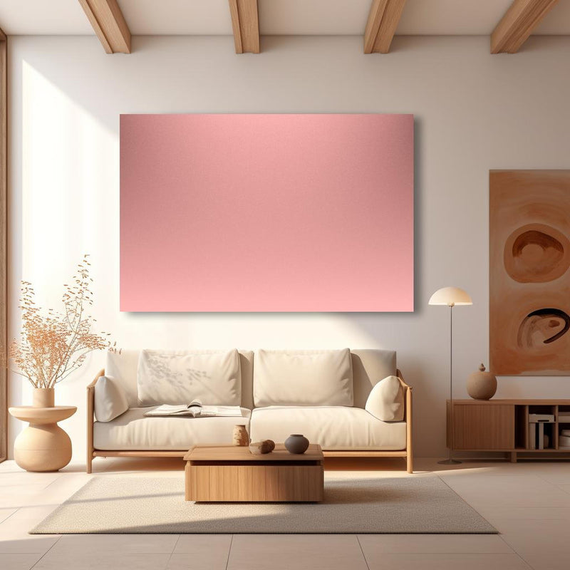 Wandbild - Rosa Oberfläche - Papiertextur in modernem Wohnzimmer im Loft-Stil