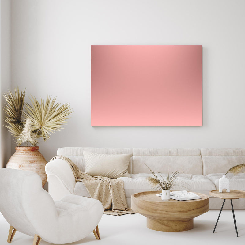 Wandbild - Rosa Oberfläche - Papiertextur in exotisch eingerichtetem Wohnzimmer über gemütlicher Couch