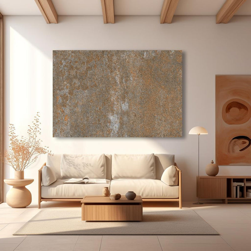 Wandbild - Rustikaler Stein Hintergrund in modernem Wohnzimmer im Loft-Stil