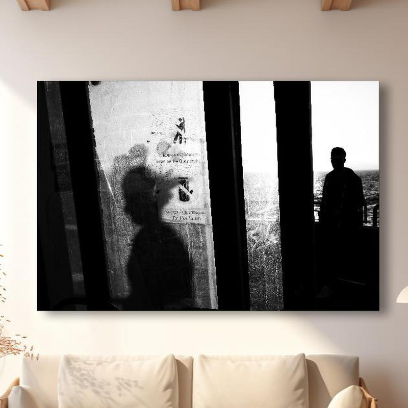 Wandbild - Städtisches Bild mit Silhouetten in modernem Wohnzimmer im Loft-Stil Zoom