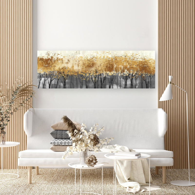 Wandbild - Vintage Kunstmalerei in extravagant gestaltetem Raum mit minimalistischer Couch-rechteckig
