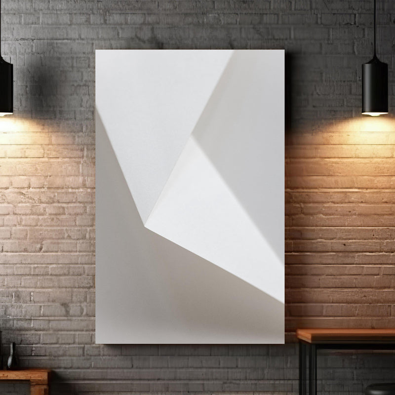 Wandbild - Weiße Papier Textur zwischen extravaganten Hängelampen und Holztischen Zoom