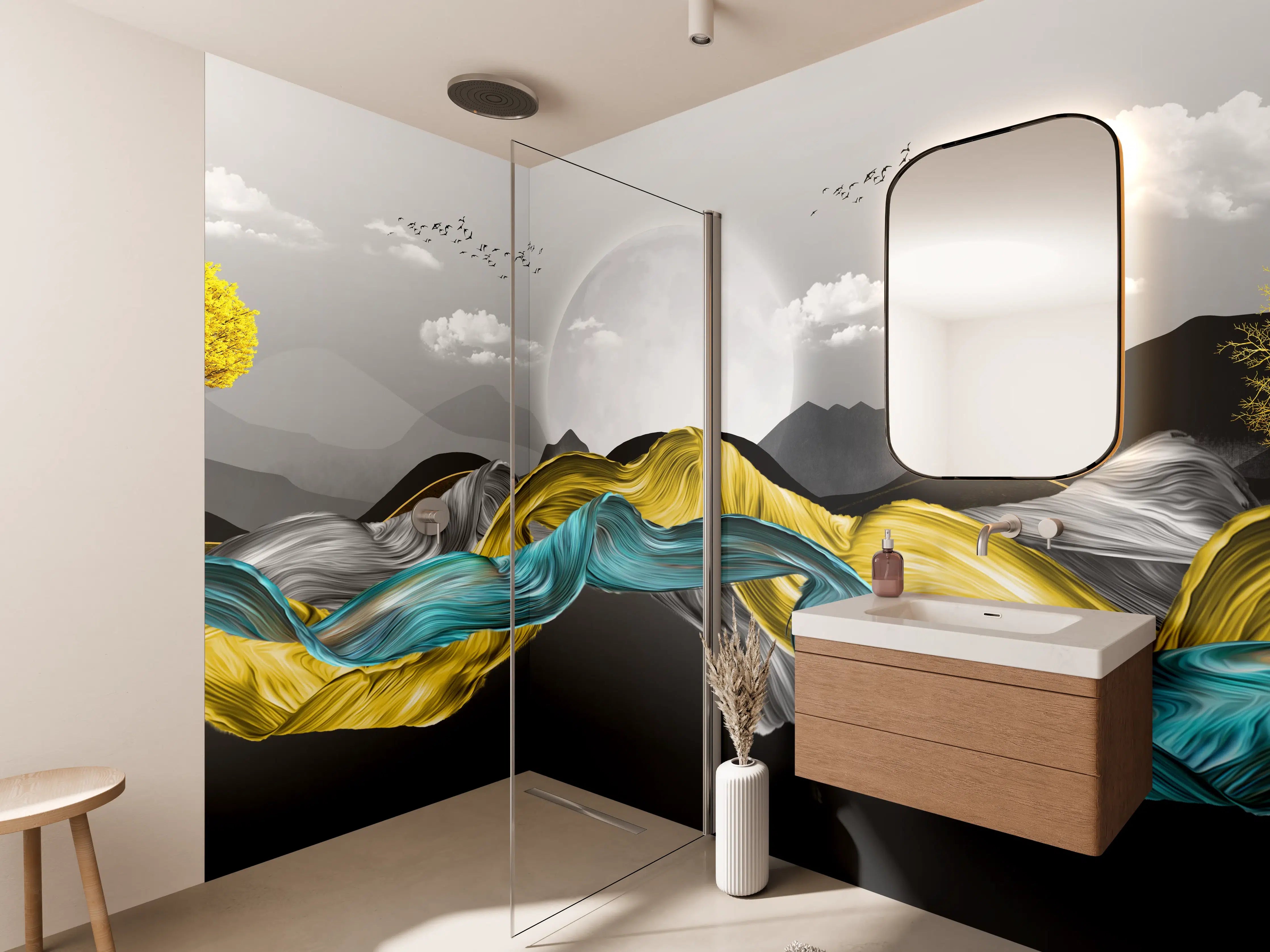 Wandverkleidung Bad - 3D Moderne Leinwand - Abstrakt
