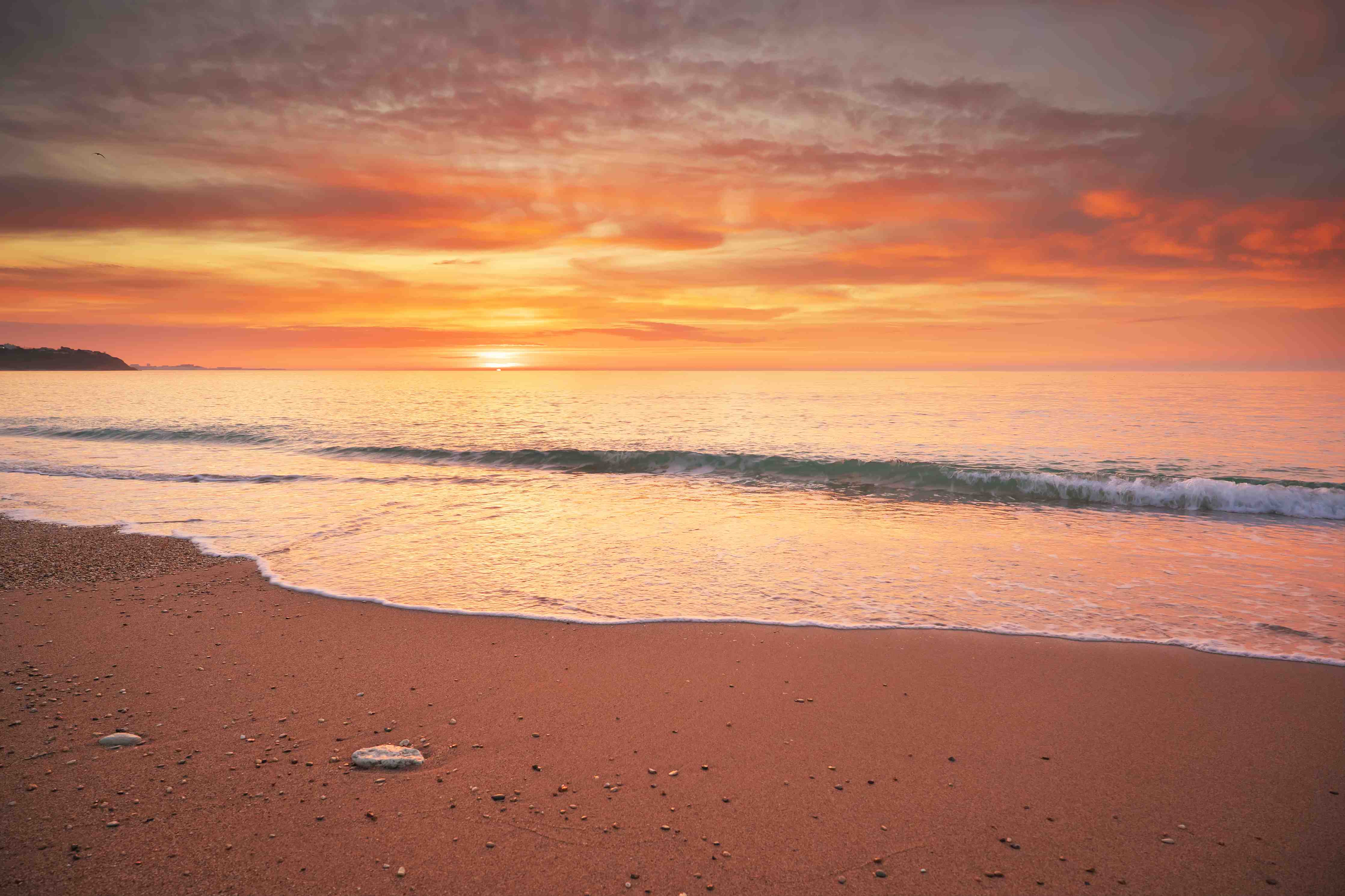 Wandverkleidung Bad-Abendliche Strandkulisse bei Sonnenuntergang