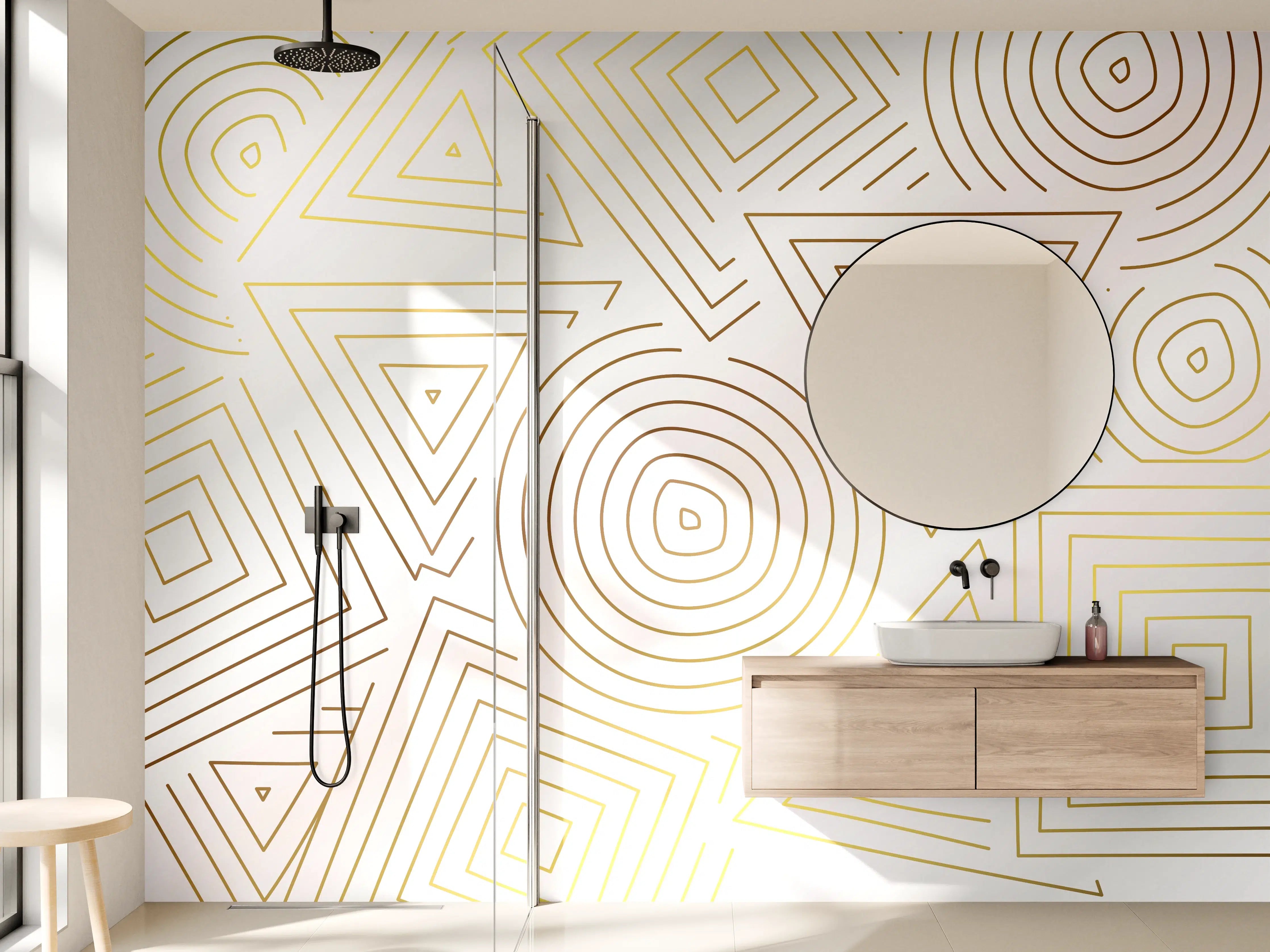 Wandverkleidung Bad - Abstrakt Geometrische Linien Kunst