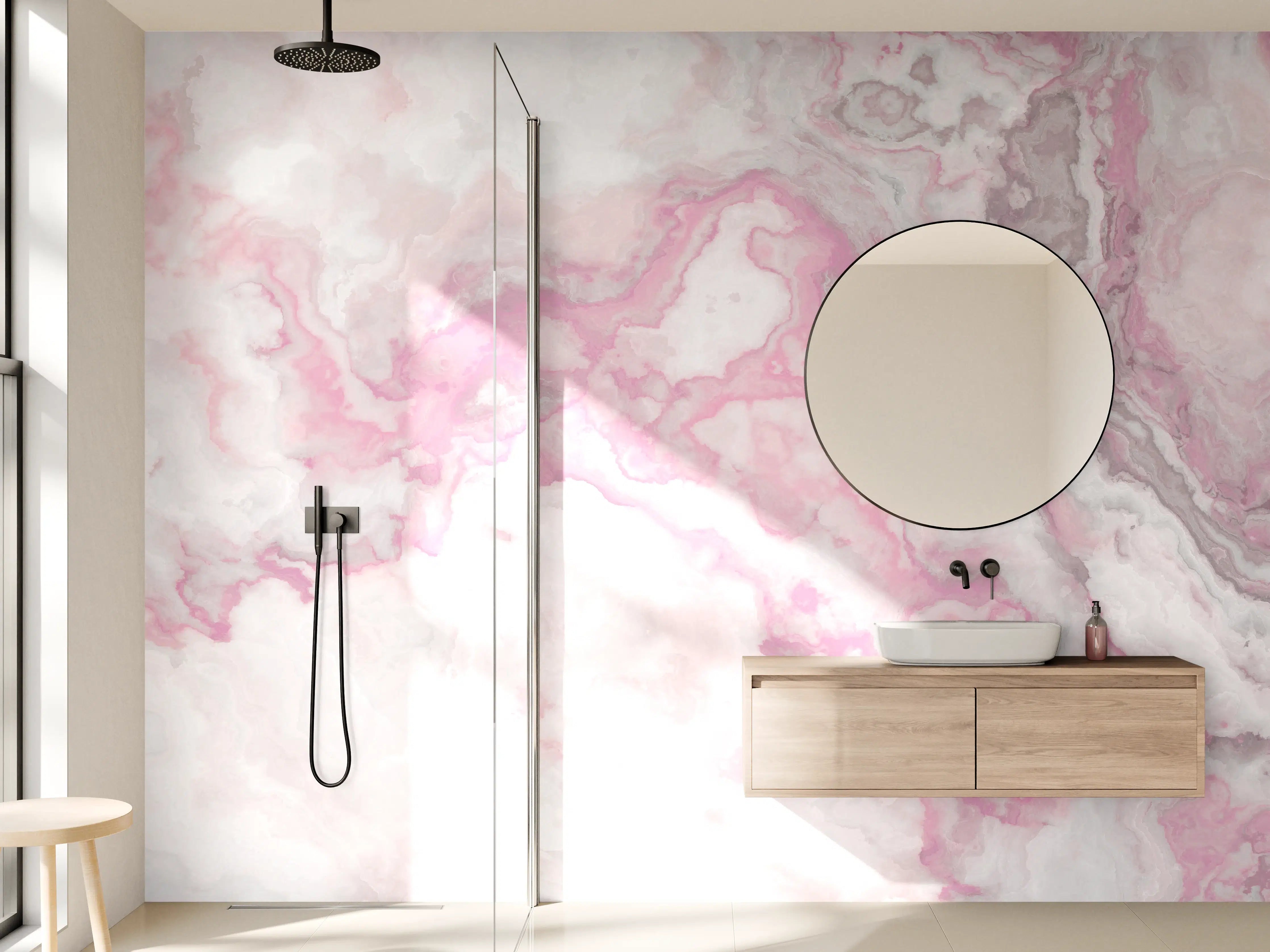 Wandverkleidung Bad - Abstrakte Marmor Struktur - Aquarelldarstellung