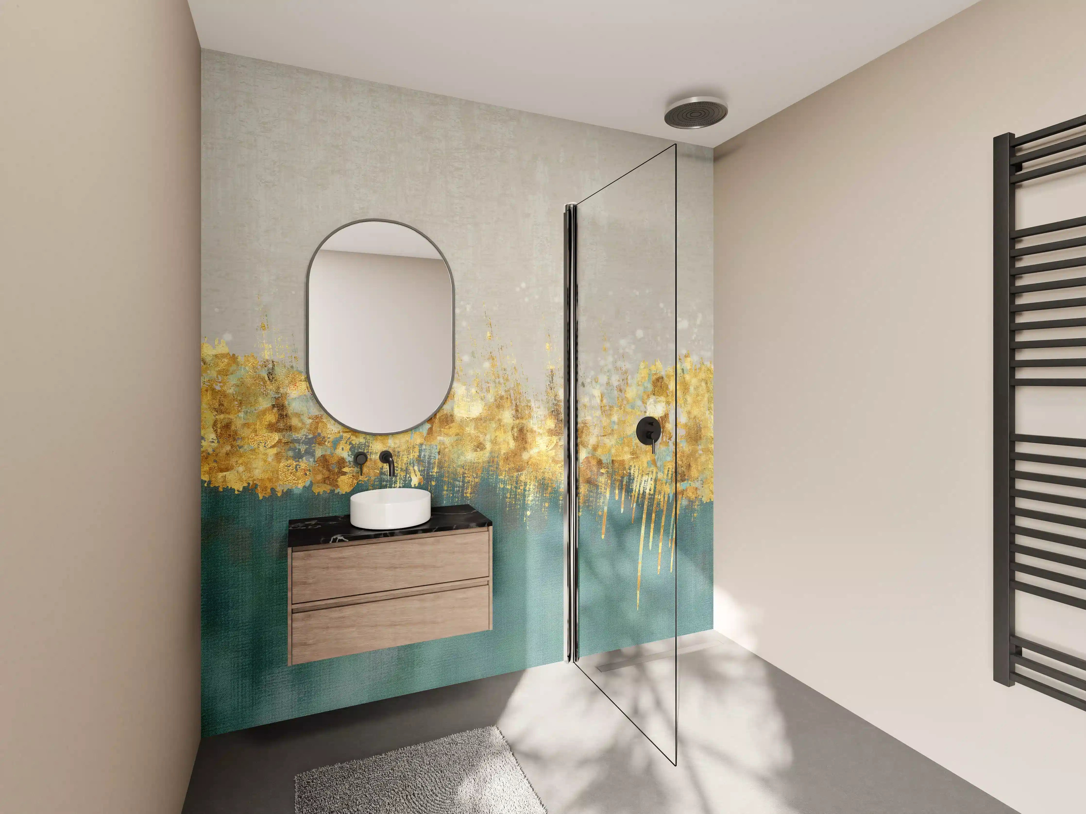 Wandverkleidung Bad - Abstraktes Design - Kunsttapete