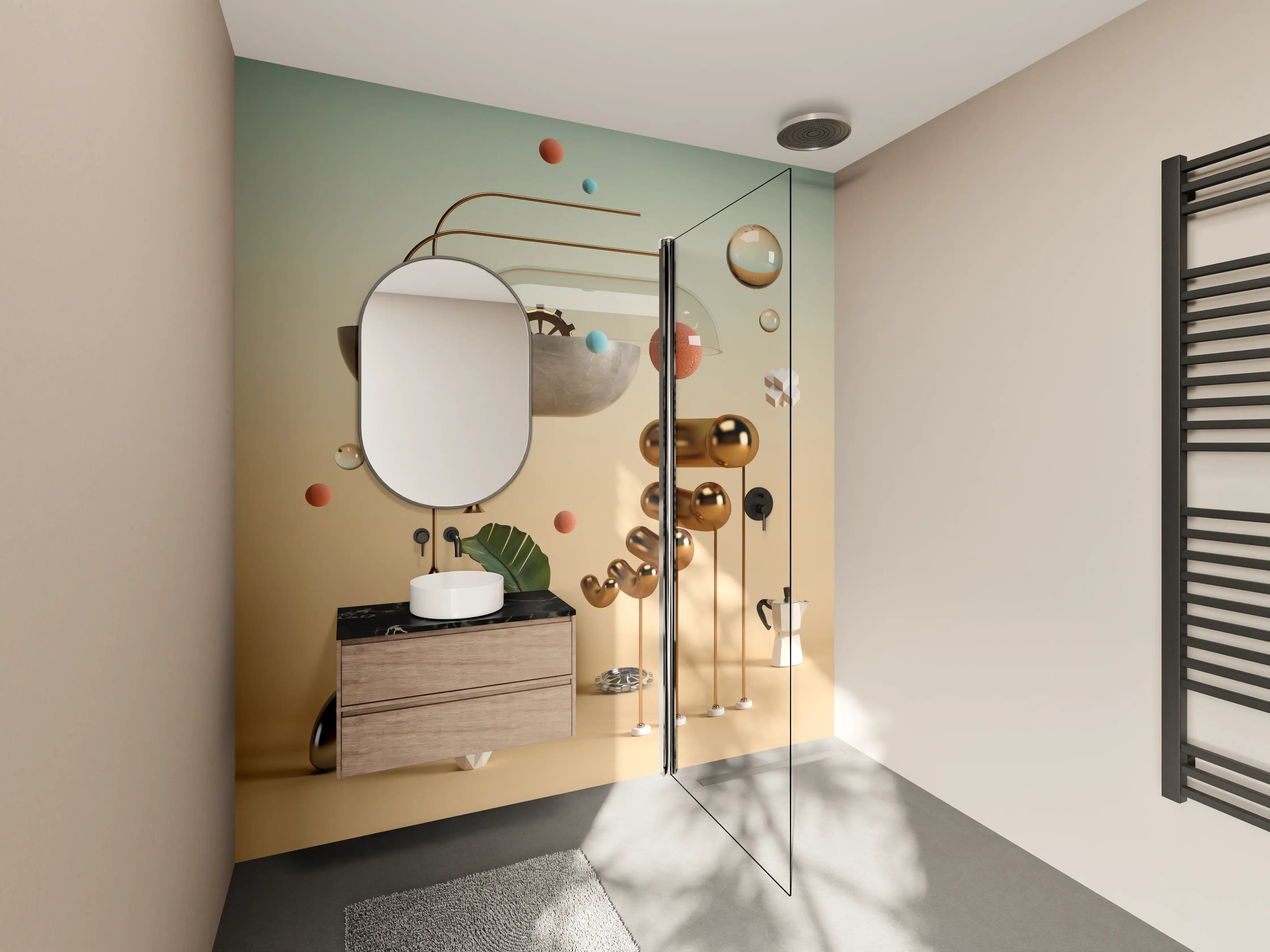 Wandverkleidung Bad - Abstraktes Design - Surrealismus