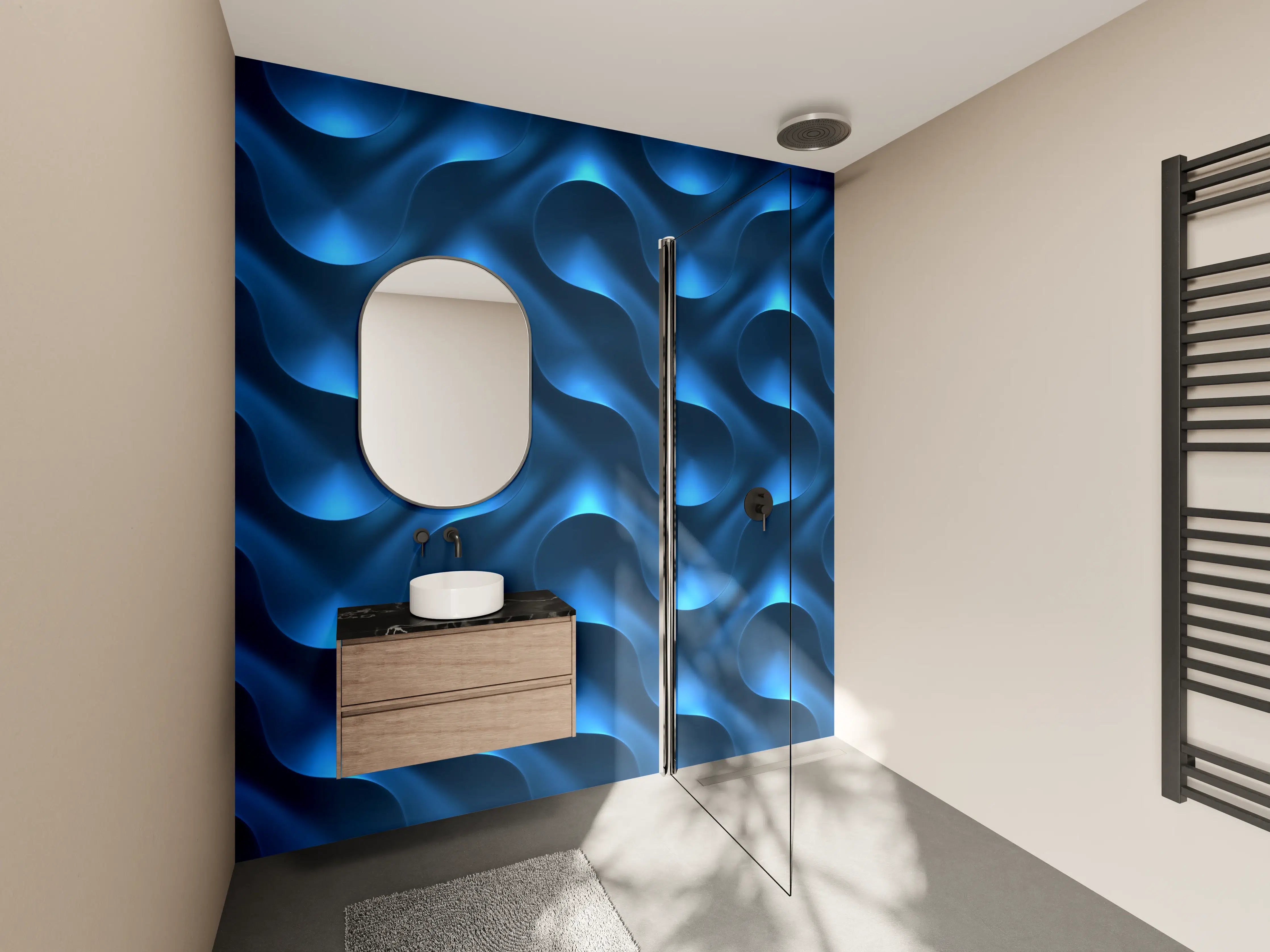 Wandverkleidung Bad - Abstraktes Wellen Muster