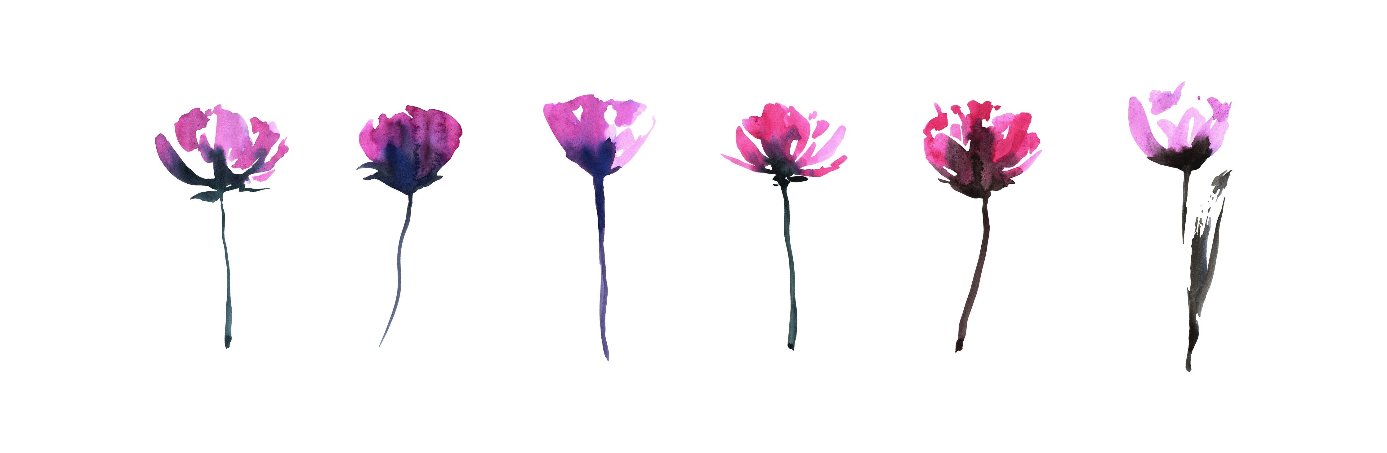Wandverkleidung Bad-Abstraktes modernes Blumenset