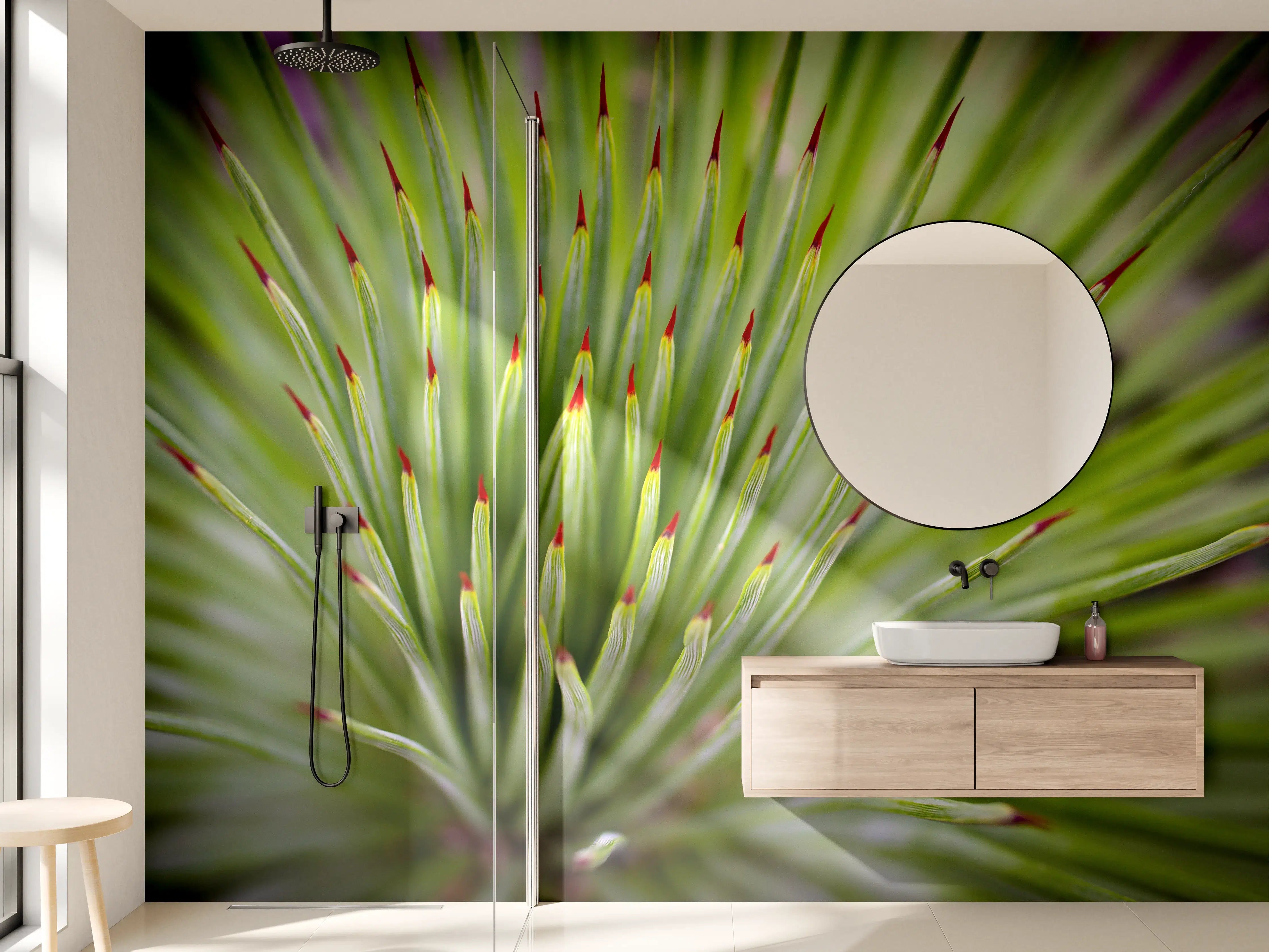 Wandverkleidung Bad - Agave striata im Detail