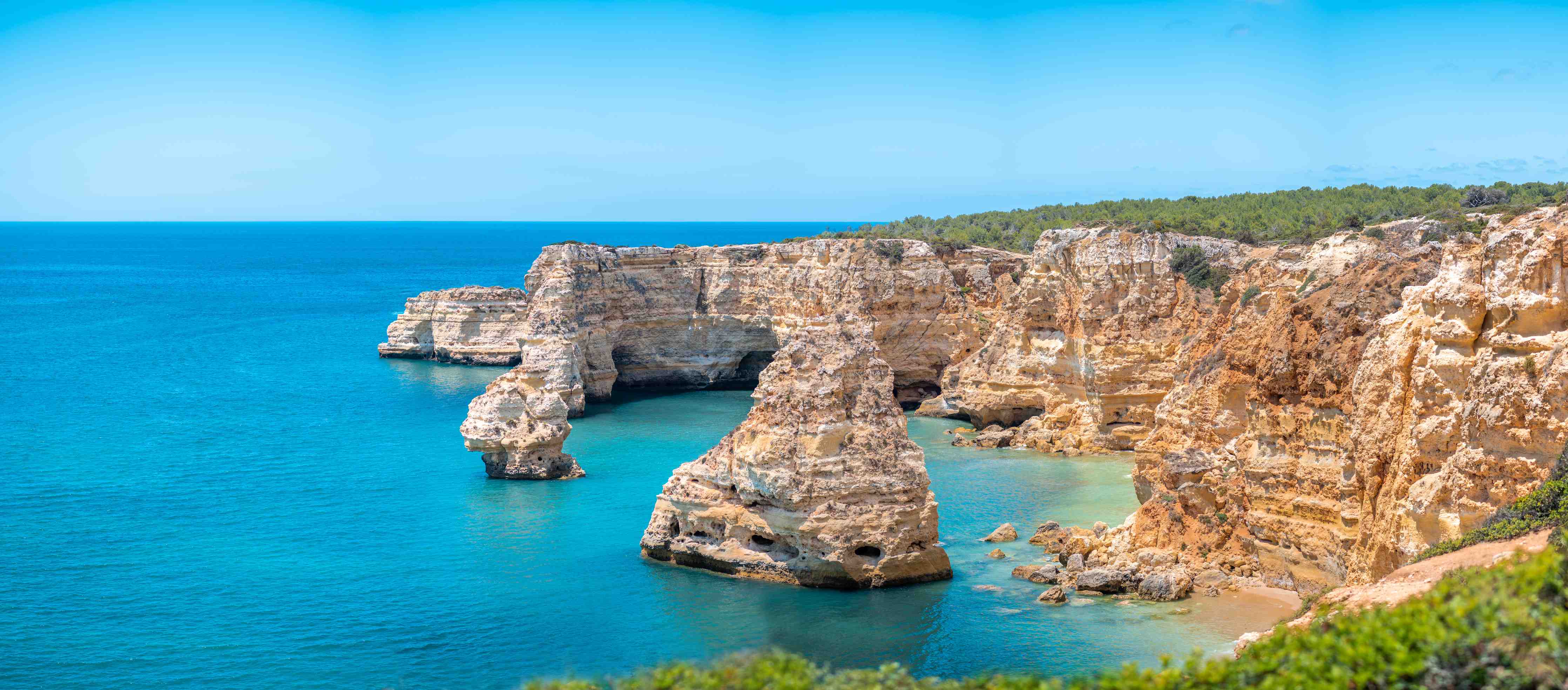 Wandverkleidung Bad-Algarve-Klippen am türkisblauen Meer