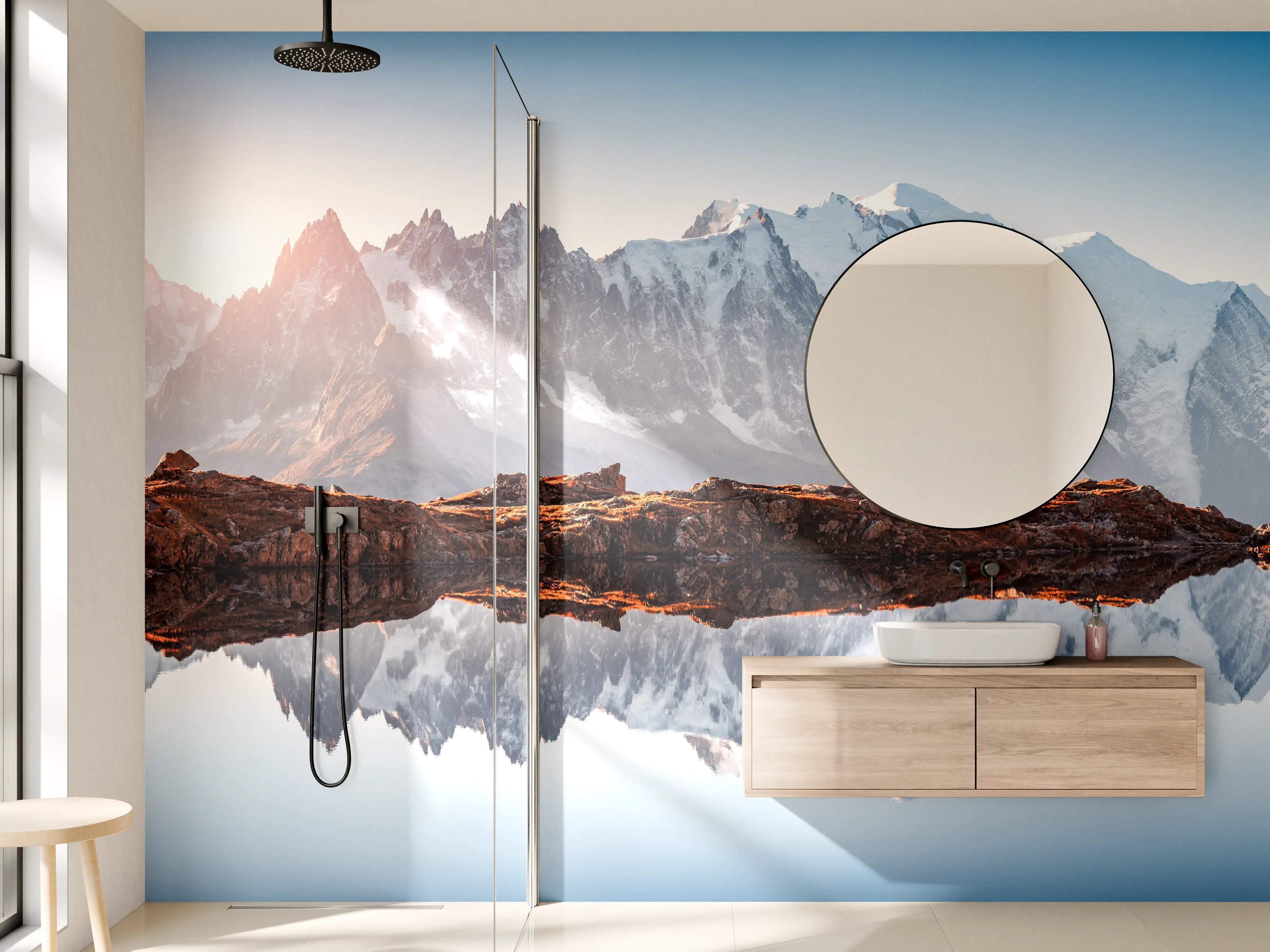 Wandverkleidung Bad - Alpen Panorama am Lac Blanc