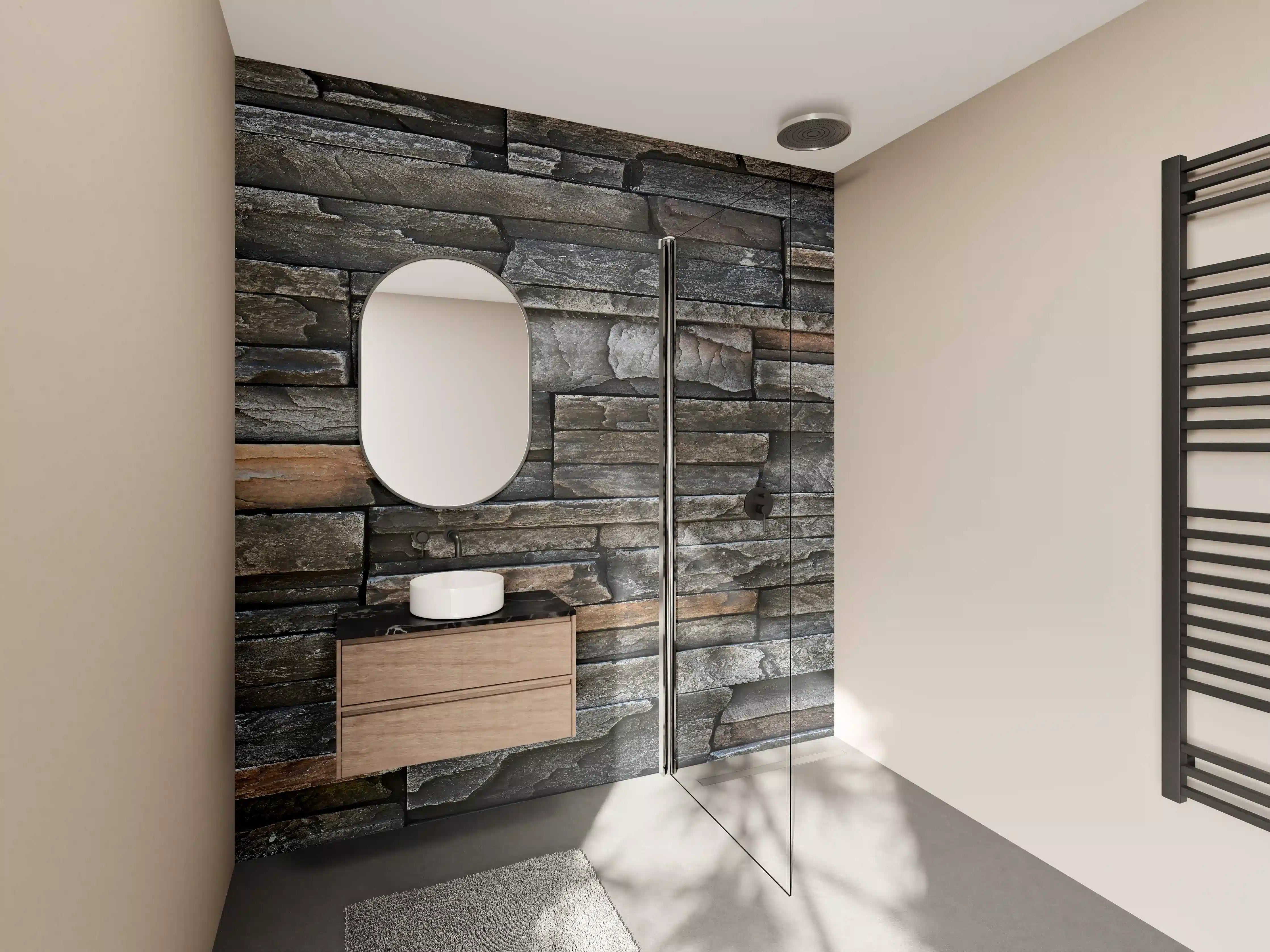 Wandverkleidung Bad - Alte dunkle Steinwand Textur