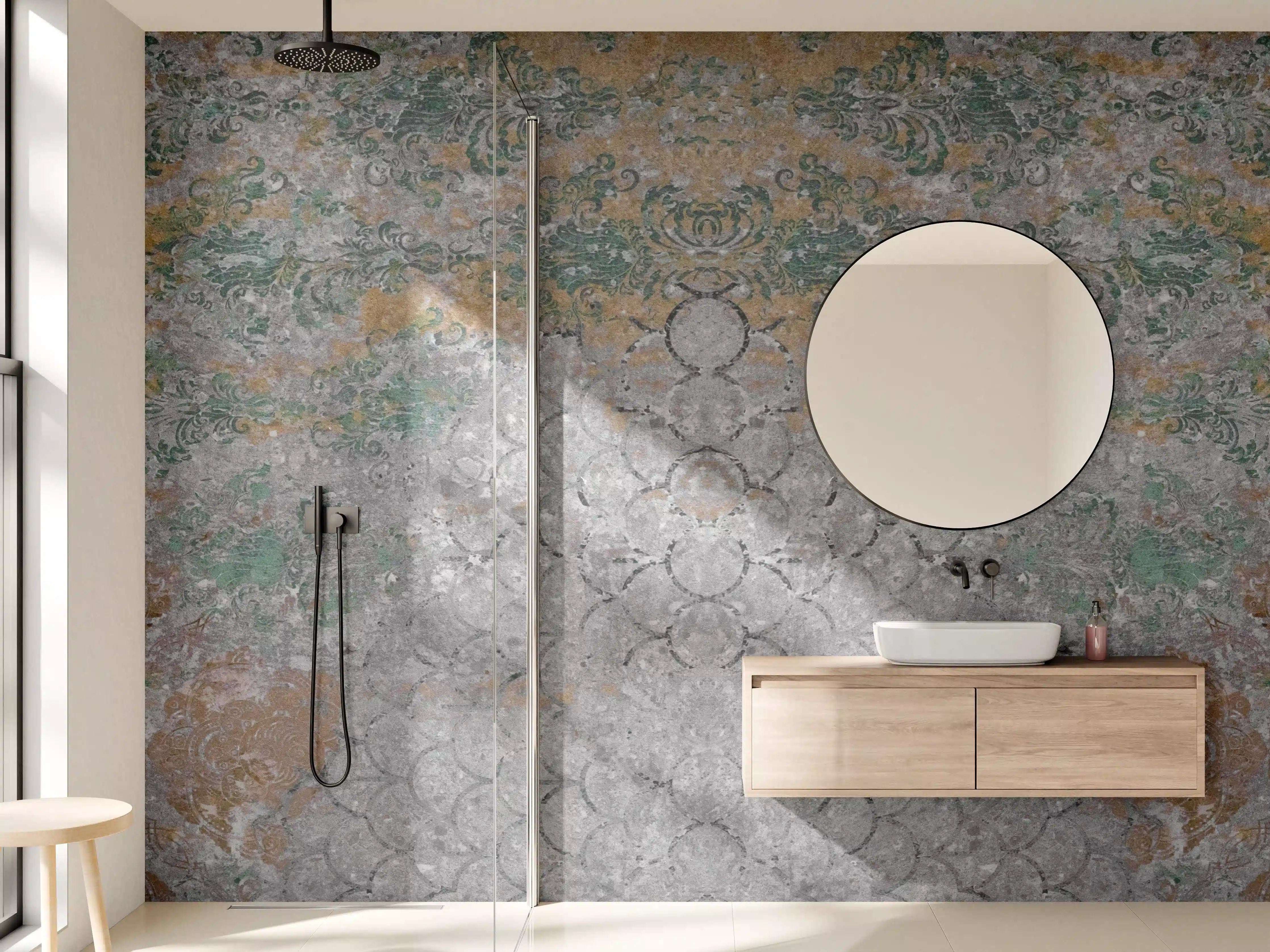 Wandverkleidung Bad - Alte shabby Patchwork Motiv