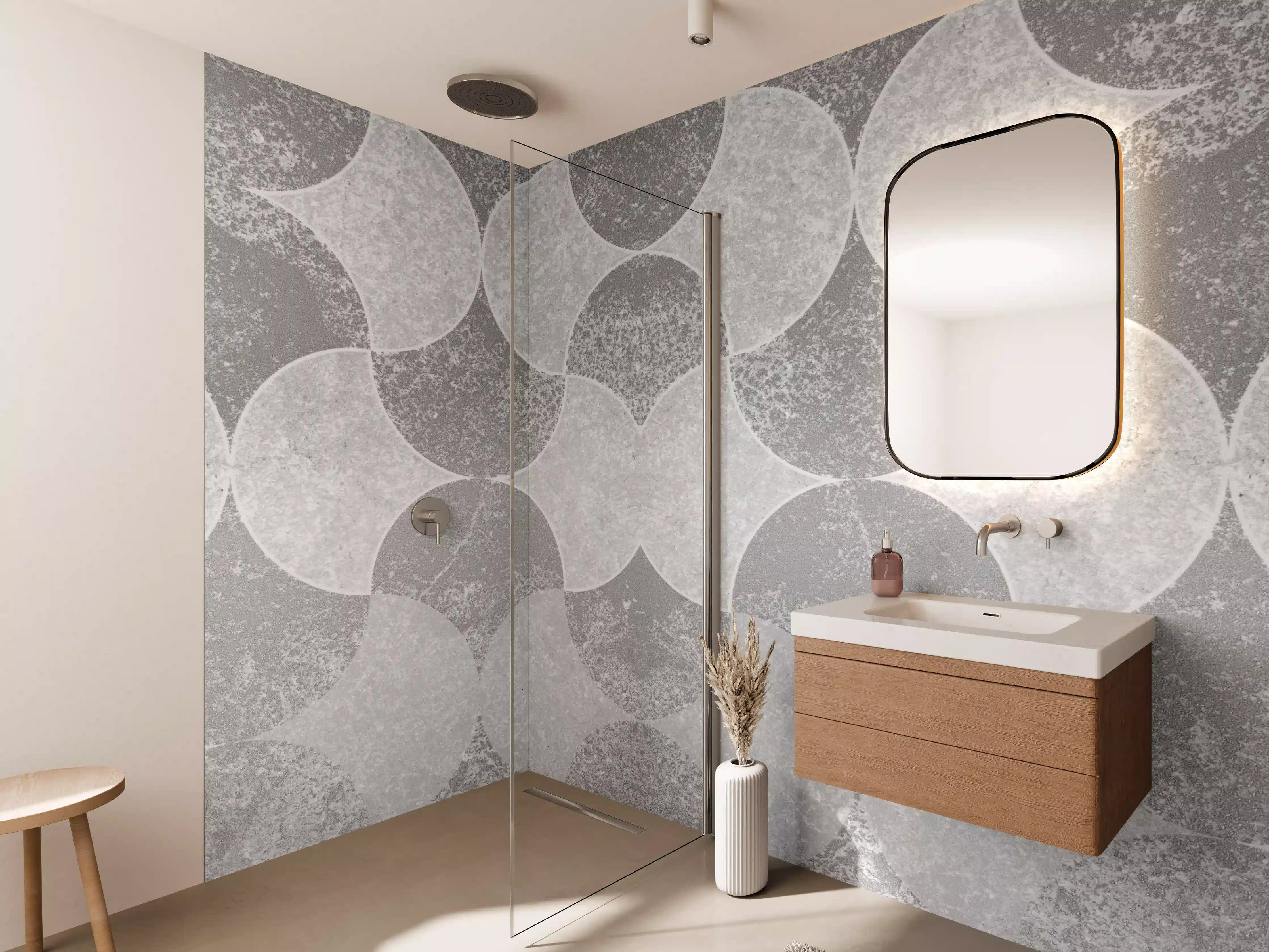 Wandverkleidung Bad - Altes abstraktes Betonmuster