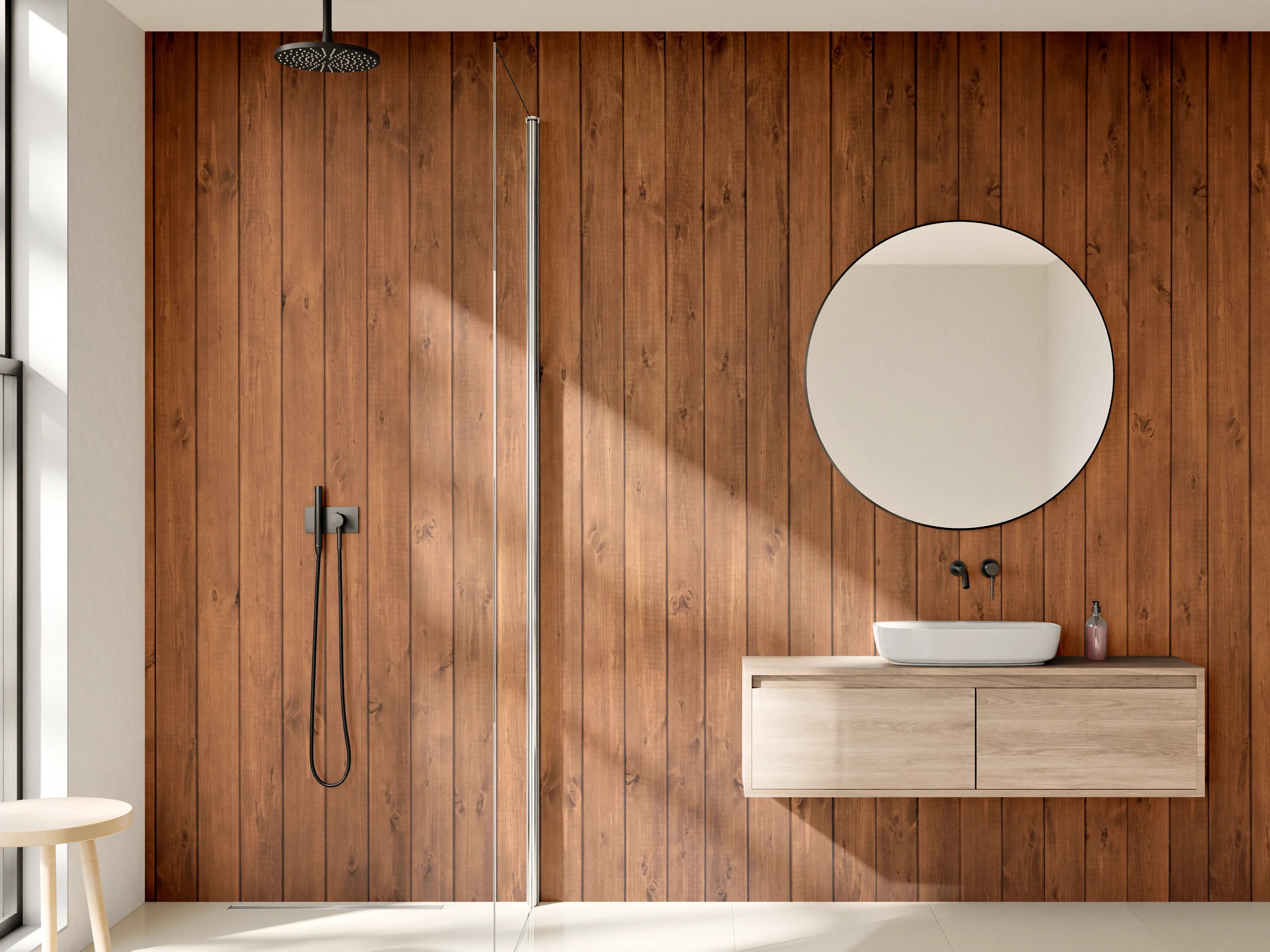 Wandverkleidung Bad - Altholz Textur Braun Hintergrund