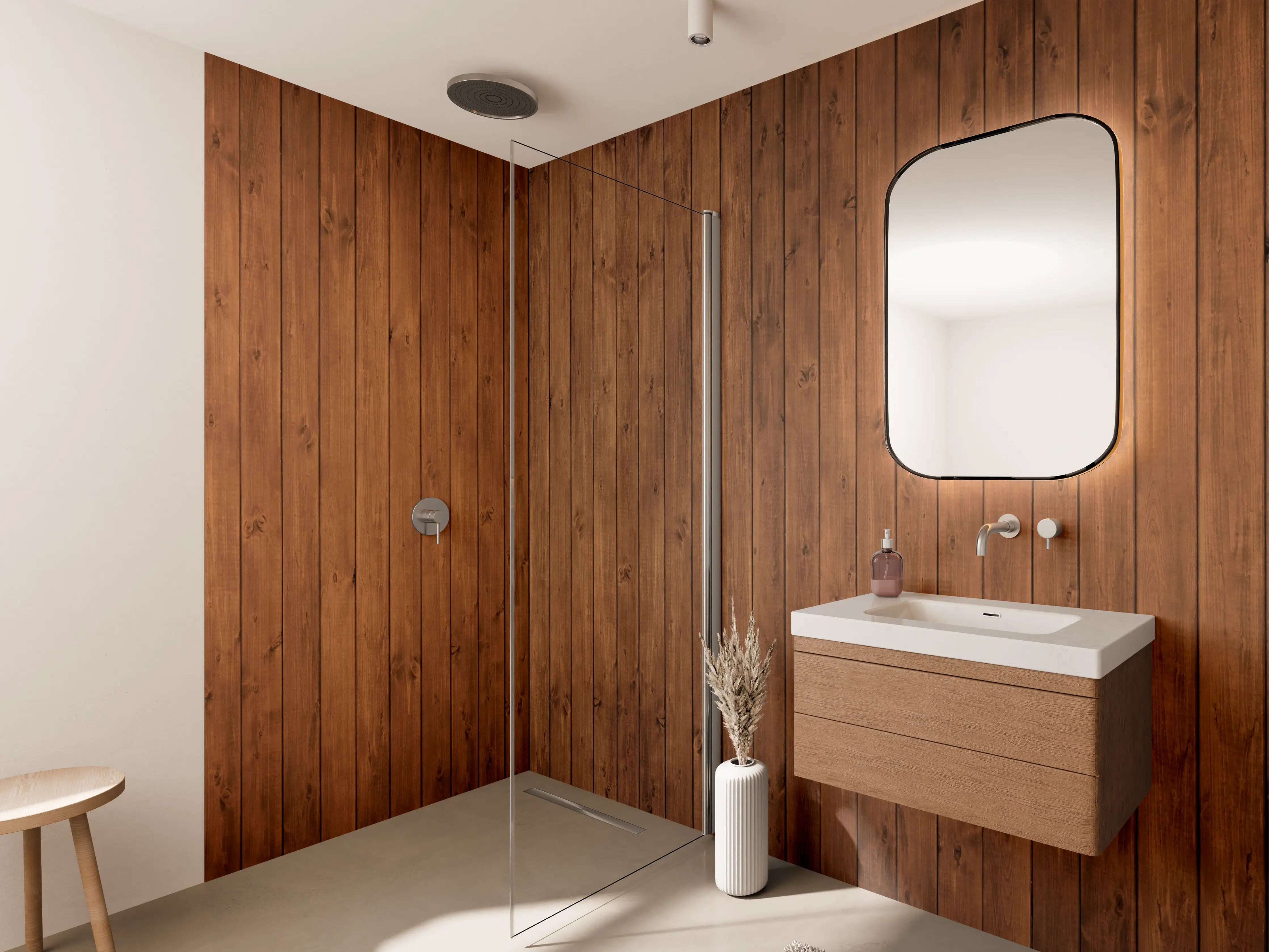 Wandverkleidung Bad - Altholz Textur Braun Hintergrund