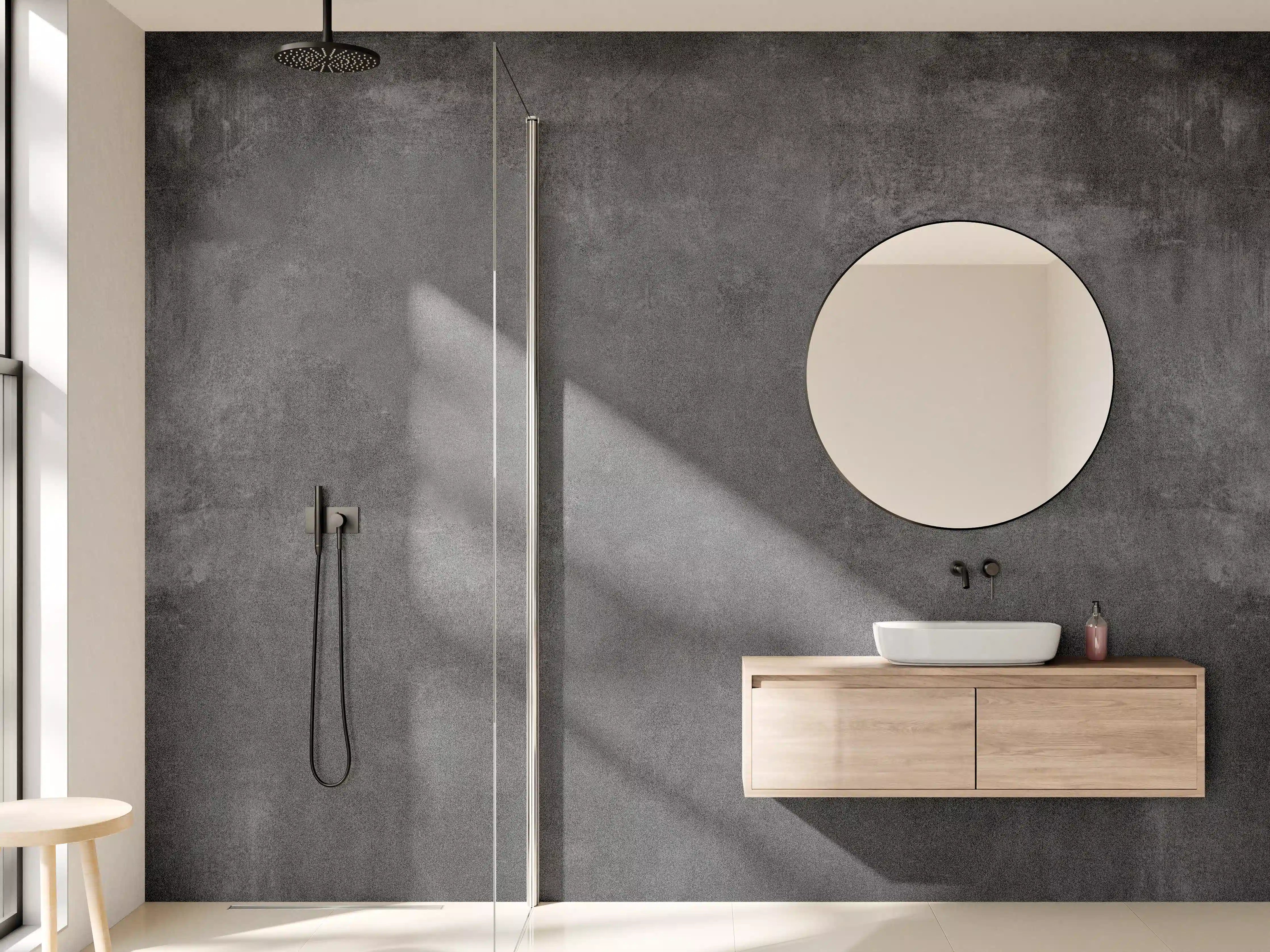 Wandverkleidung Bad - Anthrazit Beton Textur