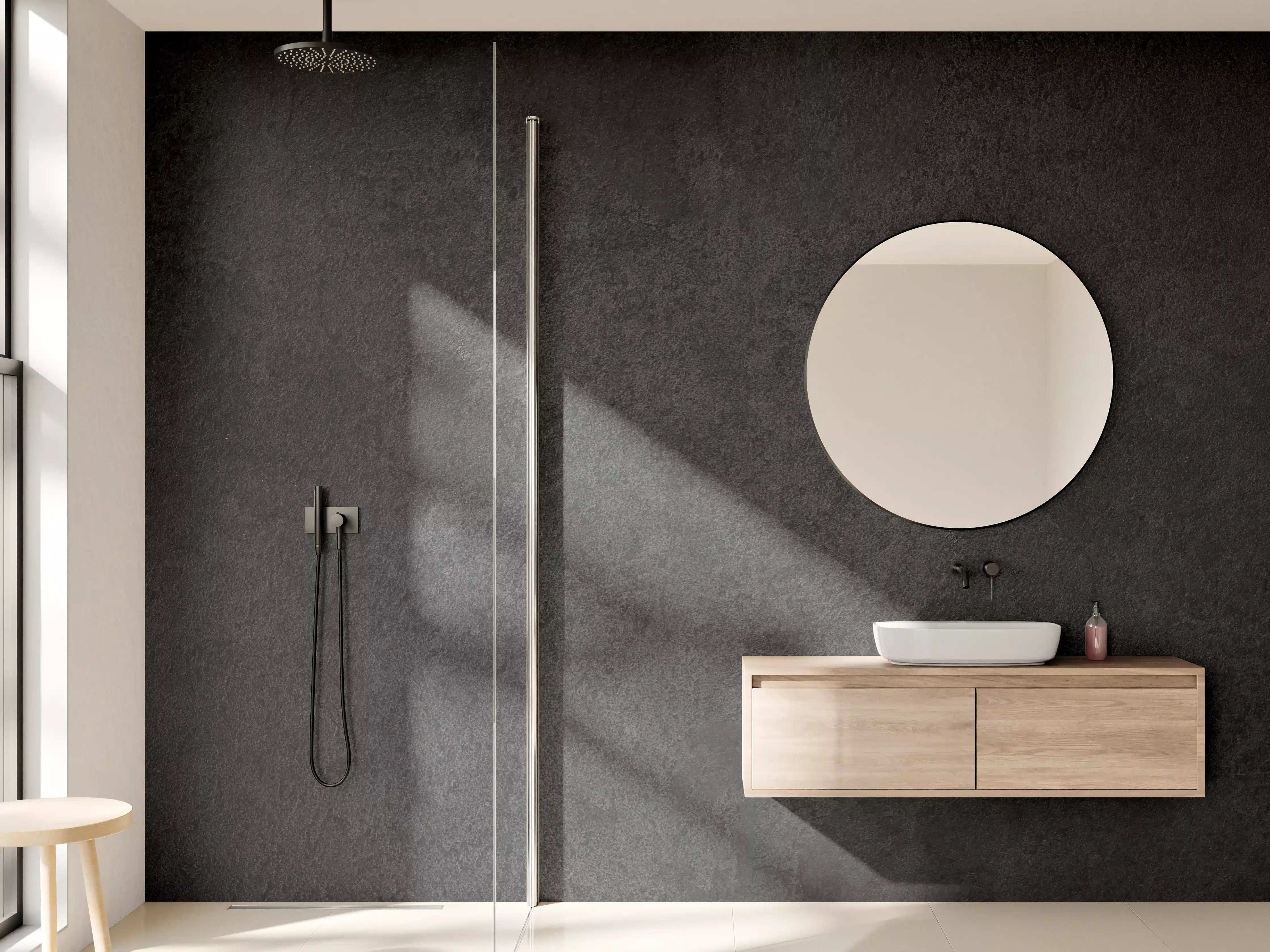 Wandverkleidung Bad - Anthrazit Betonstruktur