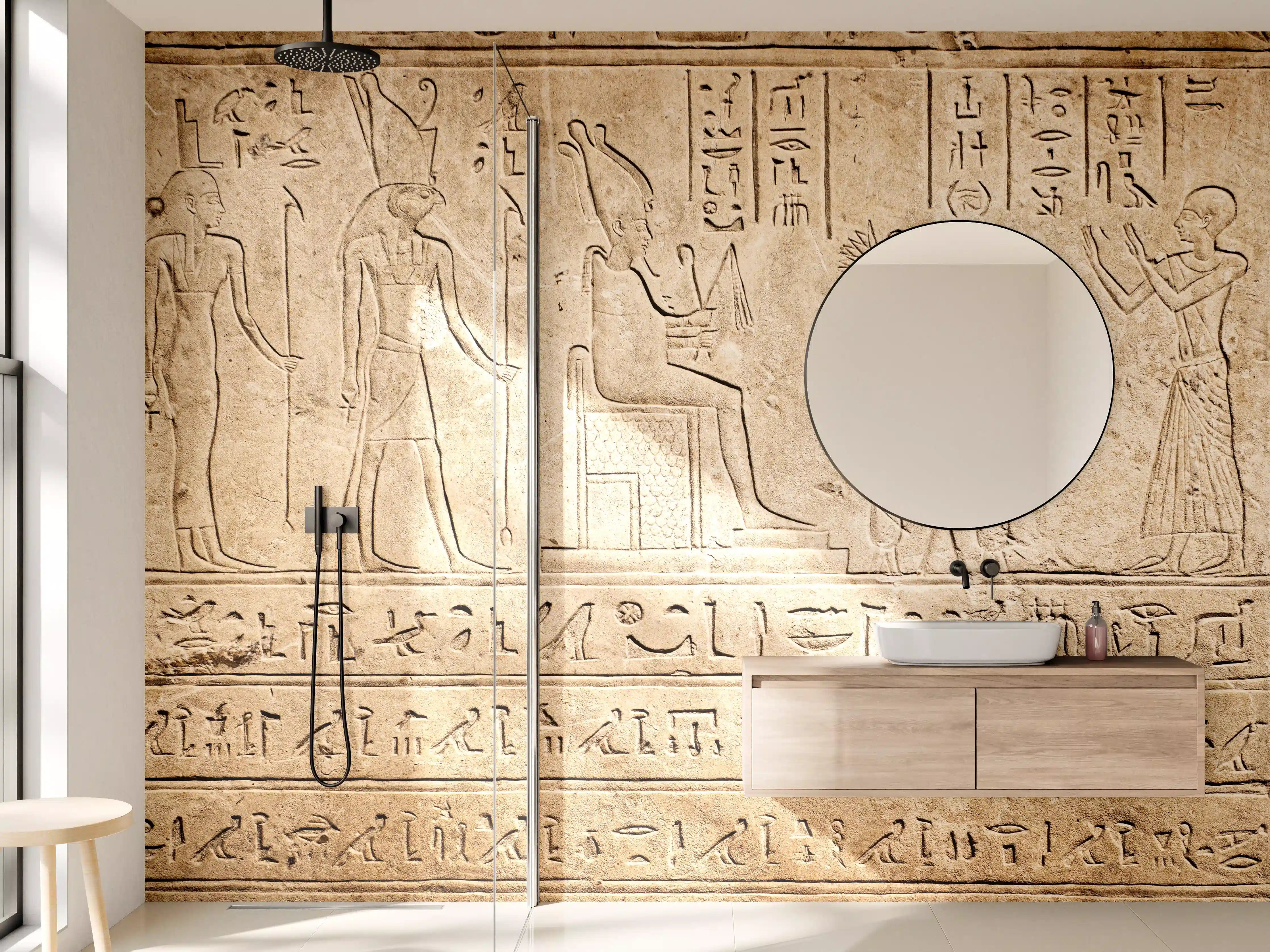Wandverkleidung Bad - Antike Ägyptische Hieroglyphen
