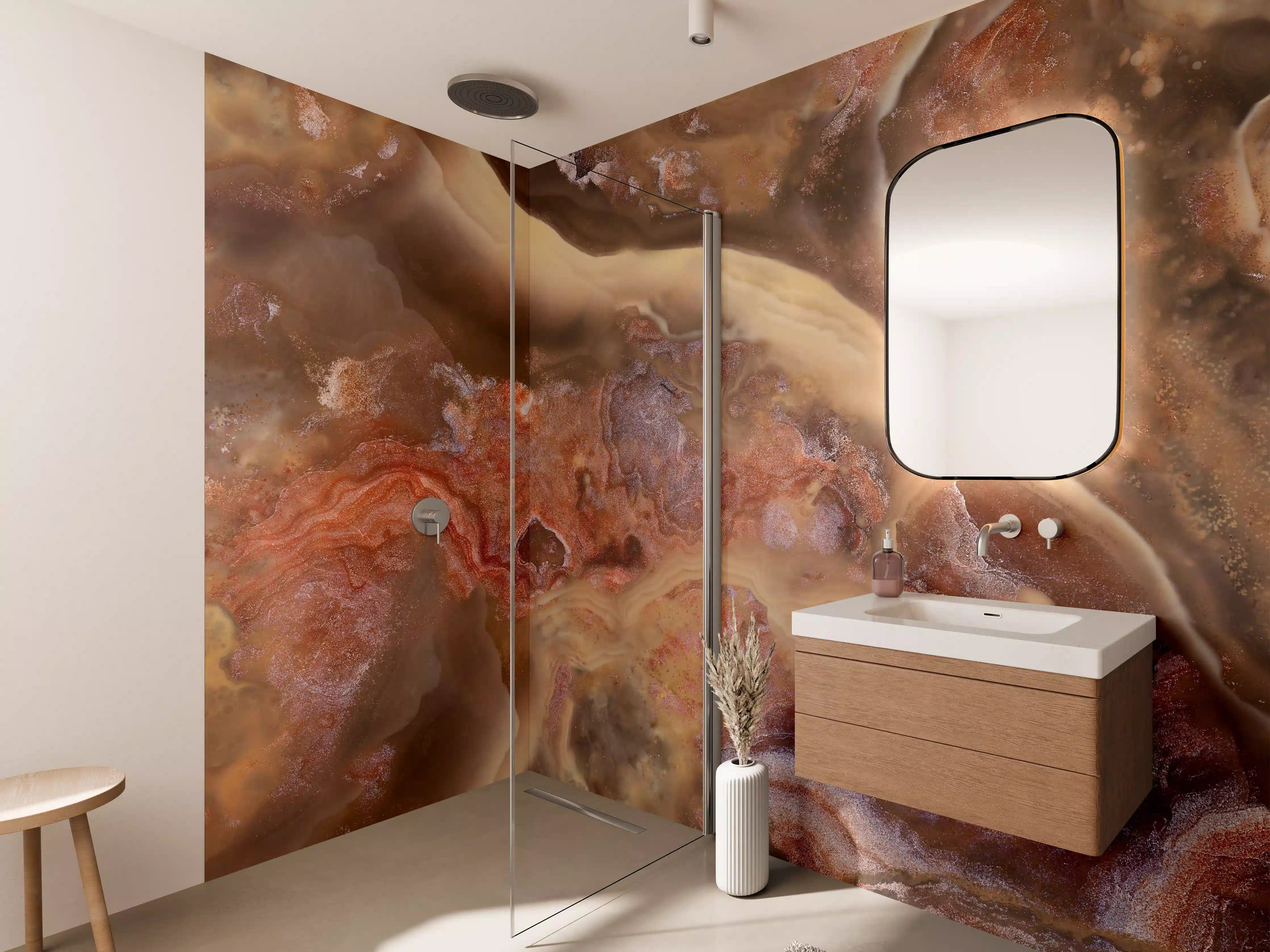 Wandverkleidung Bad - Antikes Marmordesign 