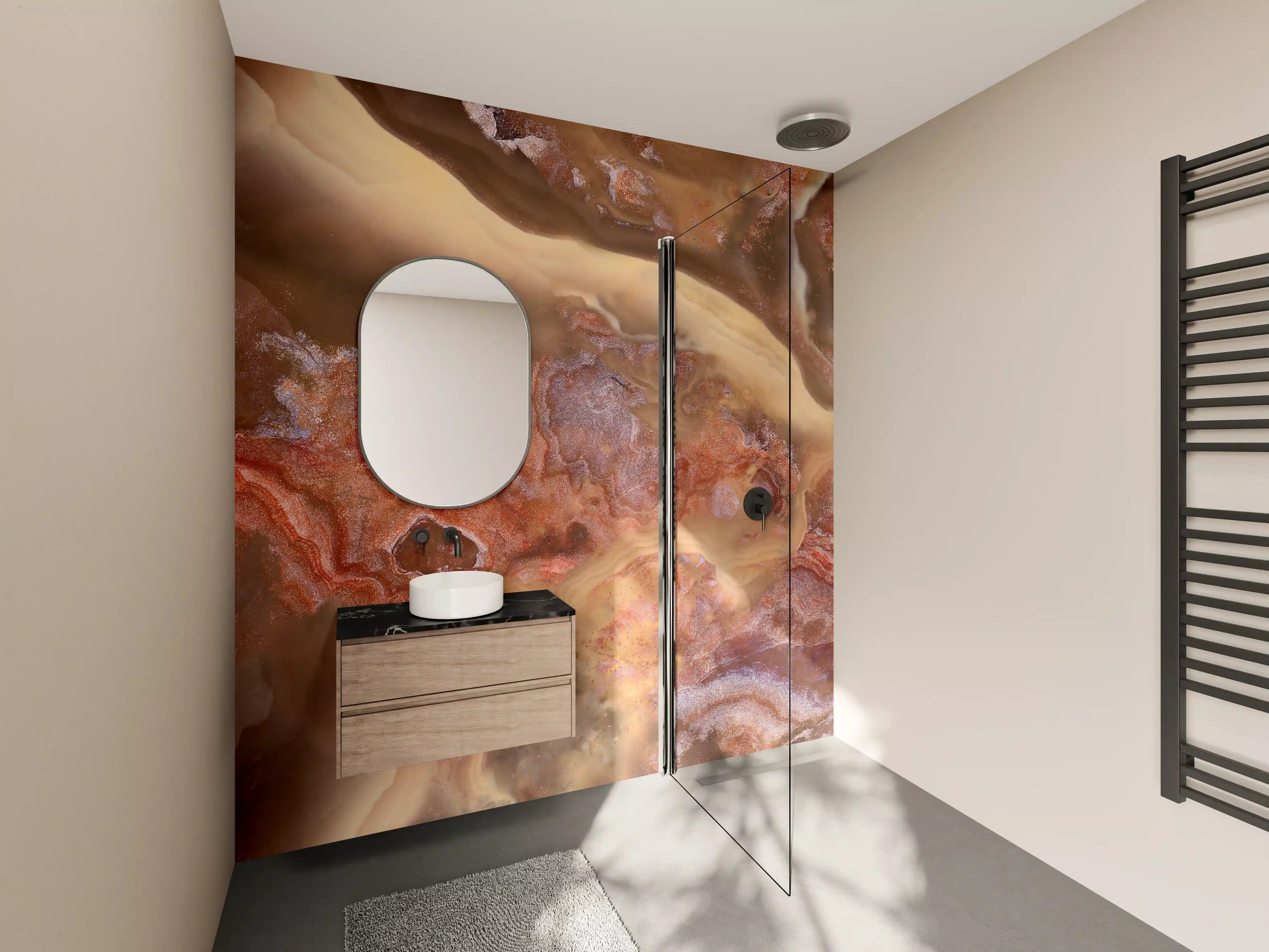 Wandverkleidung Bad - Antikes Marmordesign 