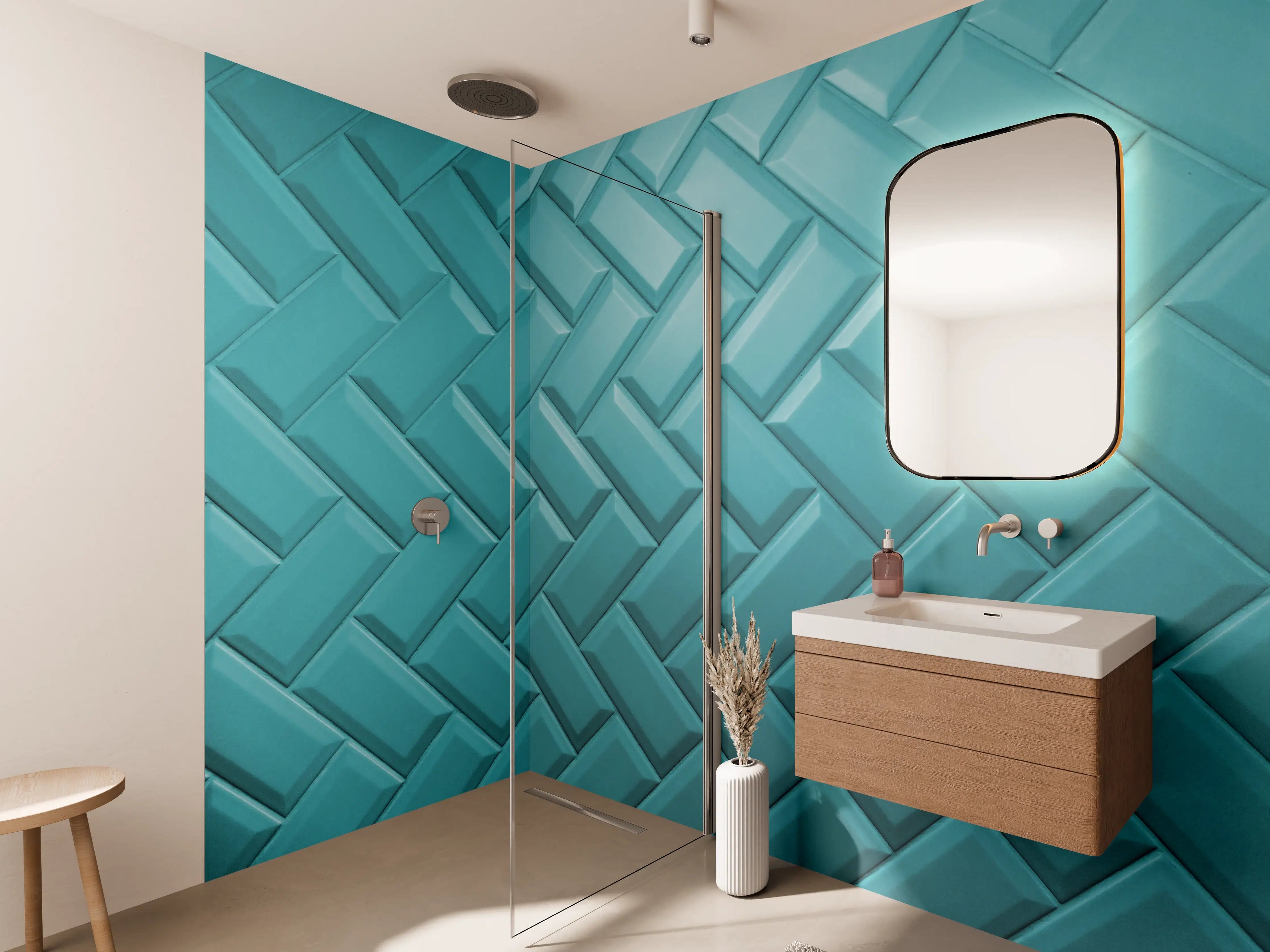 Wandverkleidung Bad - Aqua Matte Keramikfliesen