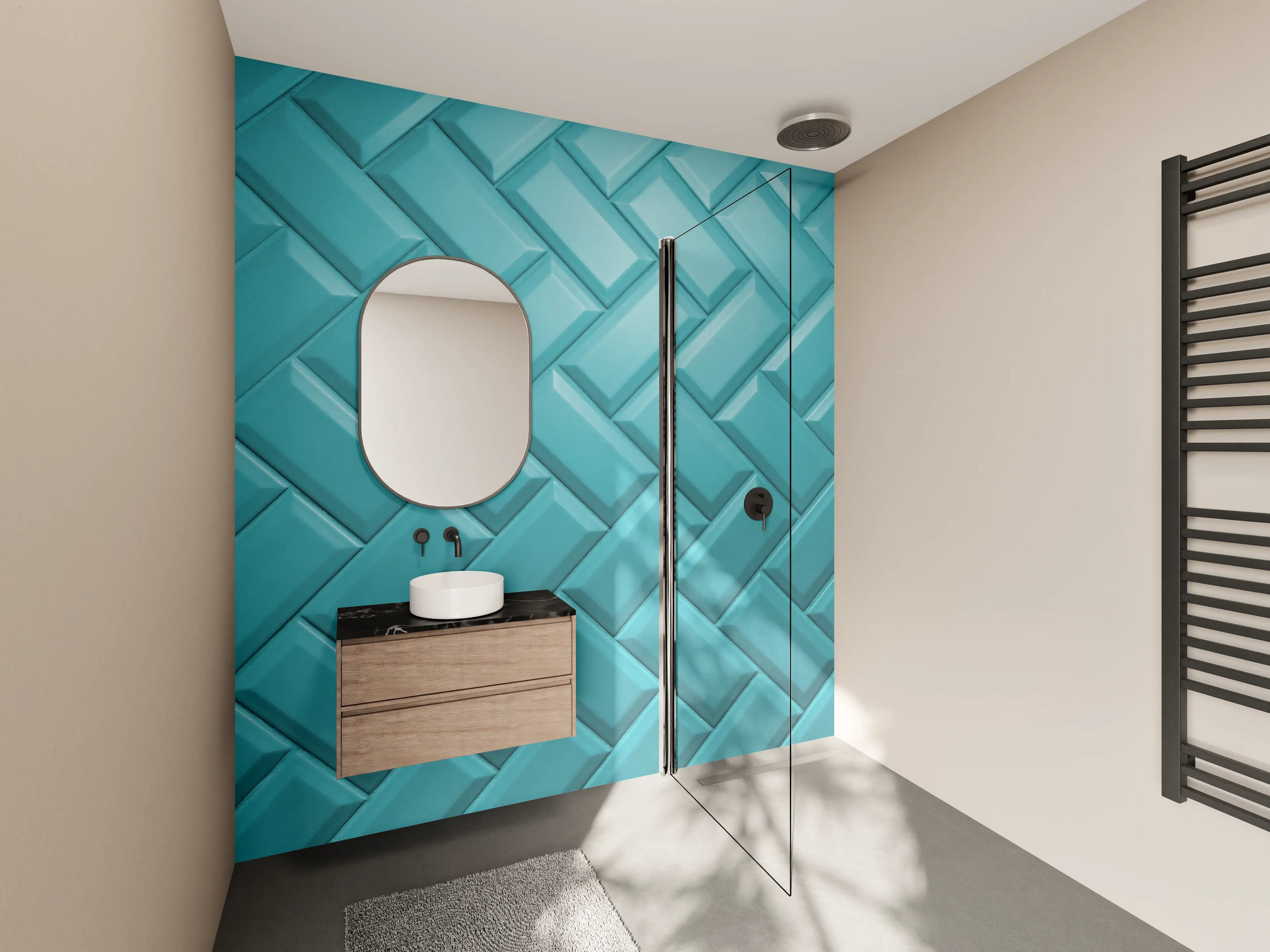 Wandverkleidung Bad - Aqua Matte Keramikfliesen