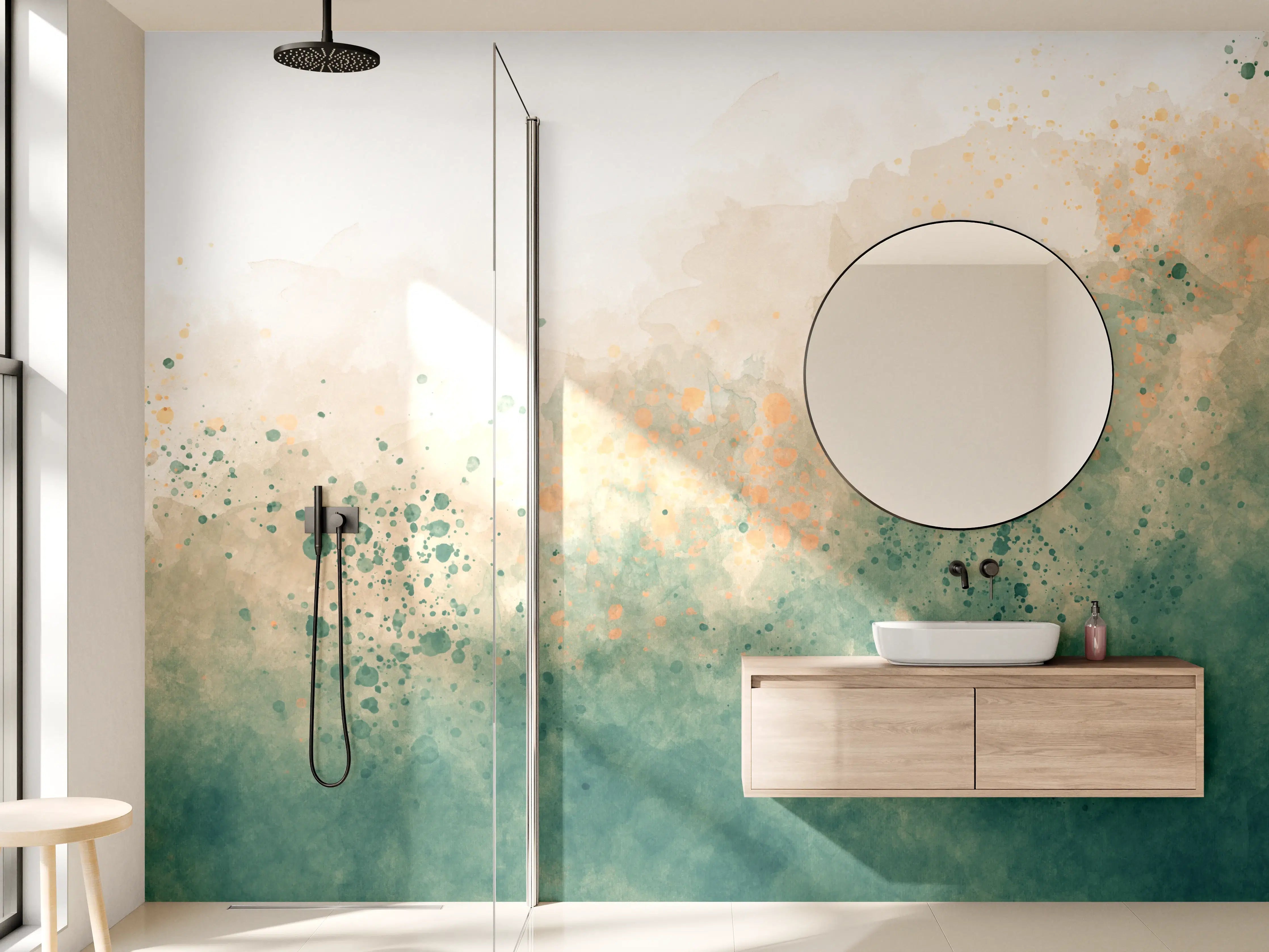 Wandverkleidung Bad - Aquarell Himmel Gradient Textur