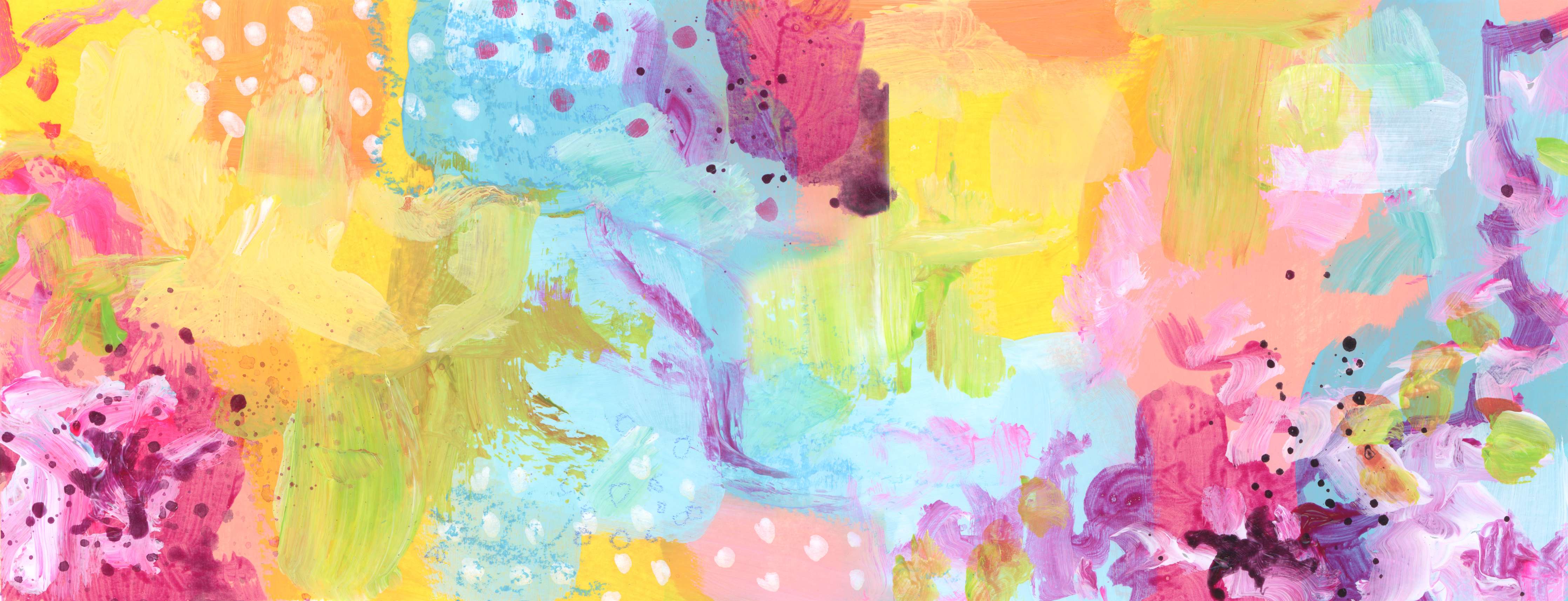 Wandverkleidung Bad-Aquarell Kunstmalerei - Bunt
