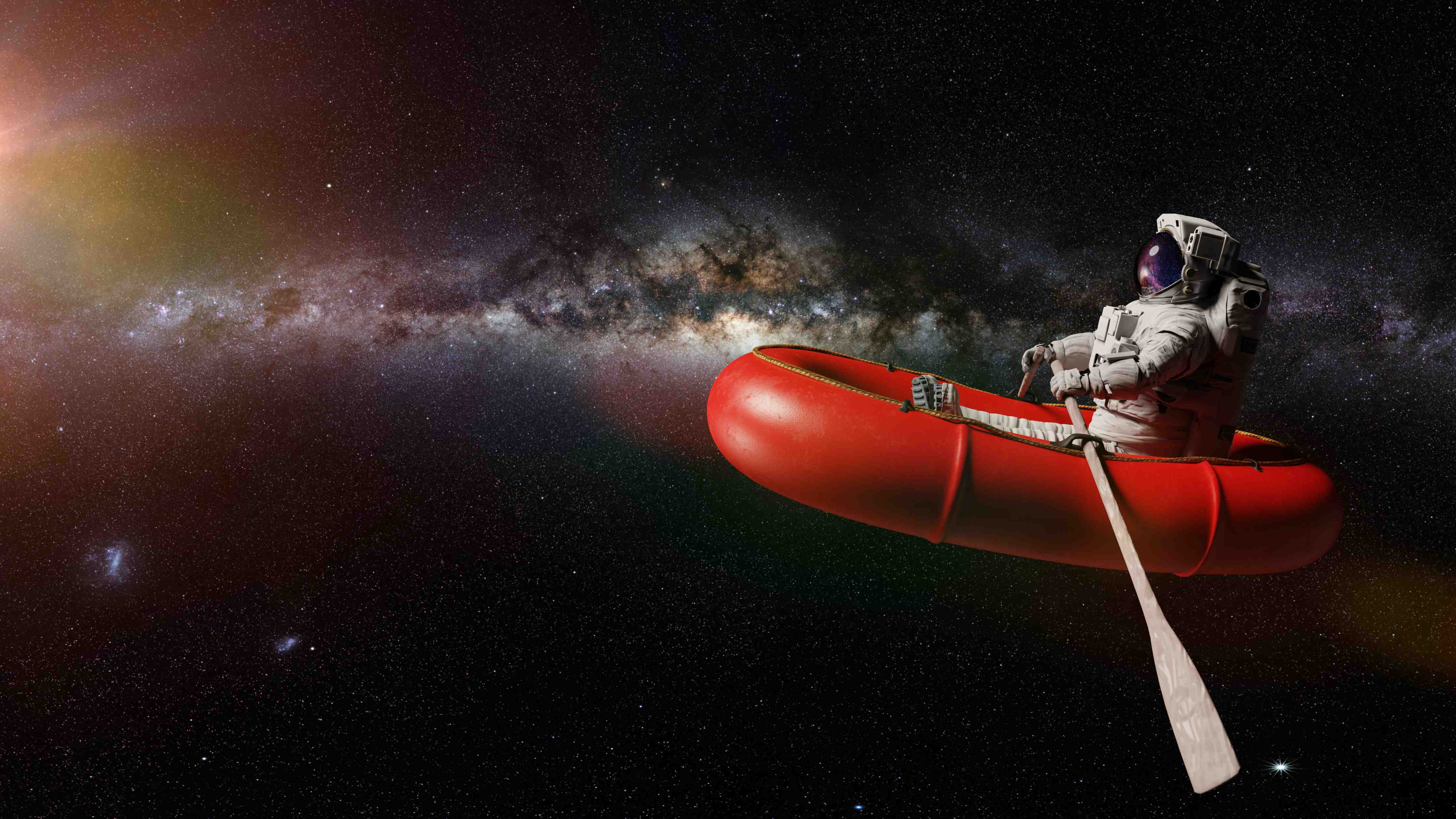 Wandverkleidung Bad-Astronaut in Space Schlauchboot