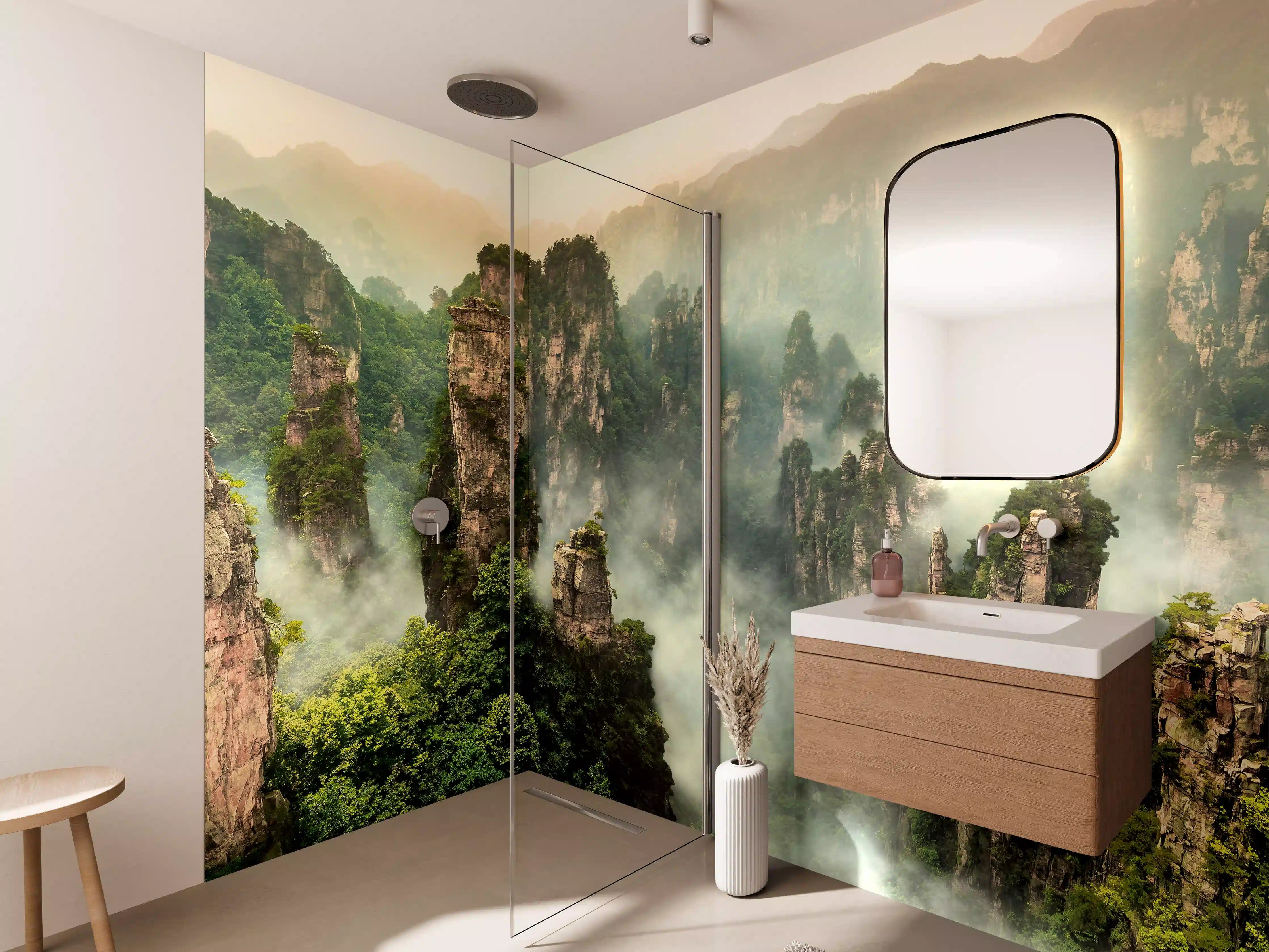 Wandverkleidung Bad - Atemberaubende Landschaft in China