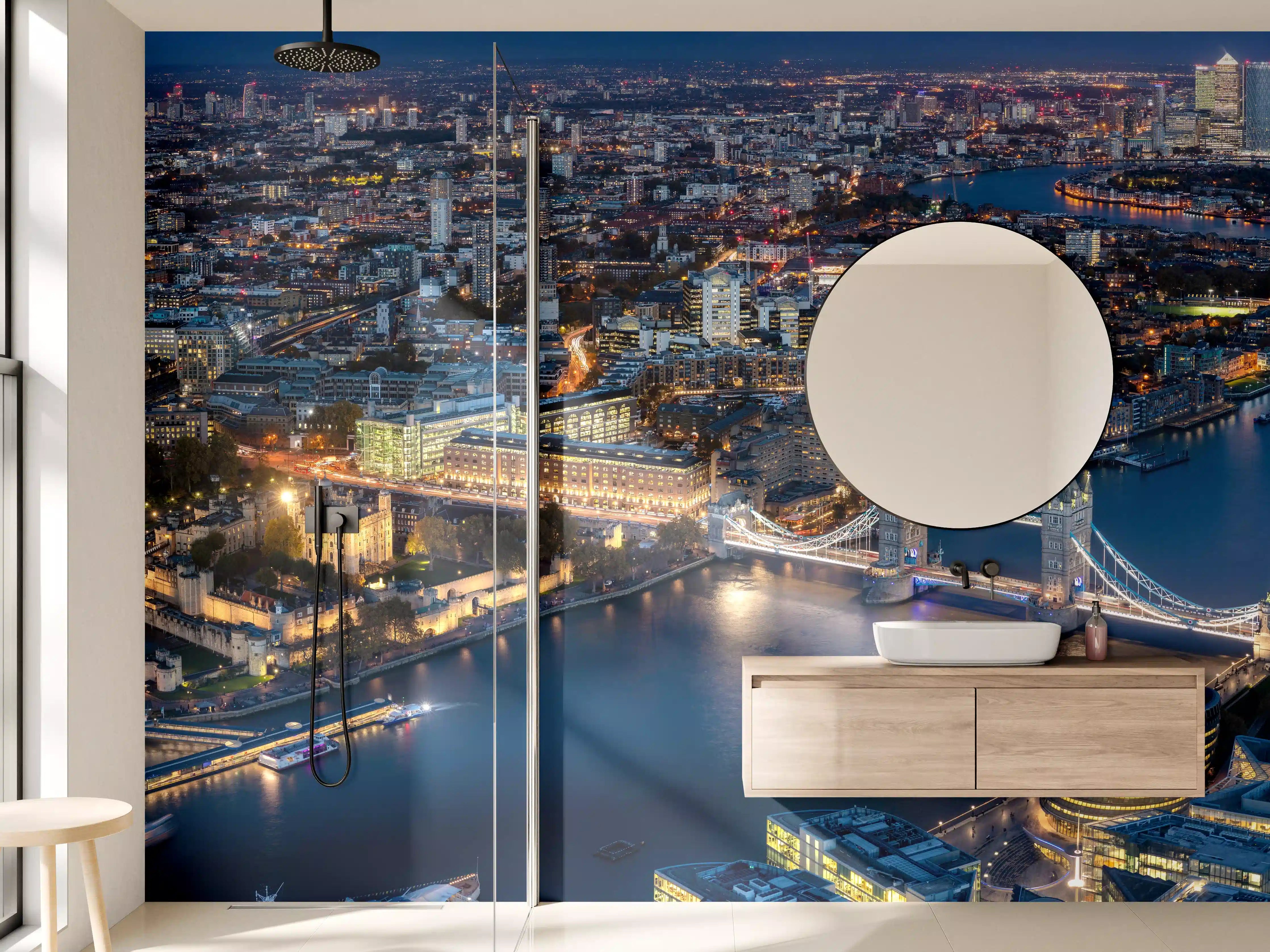 Wandverkleidung Bad - Atemberaubende Skyline auf London-England