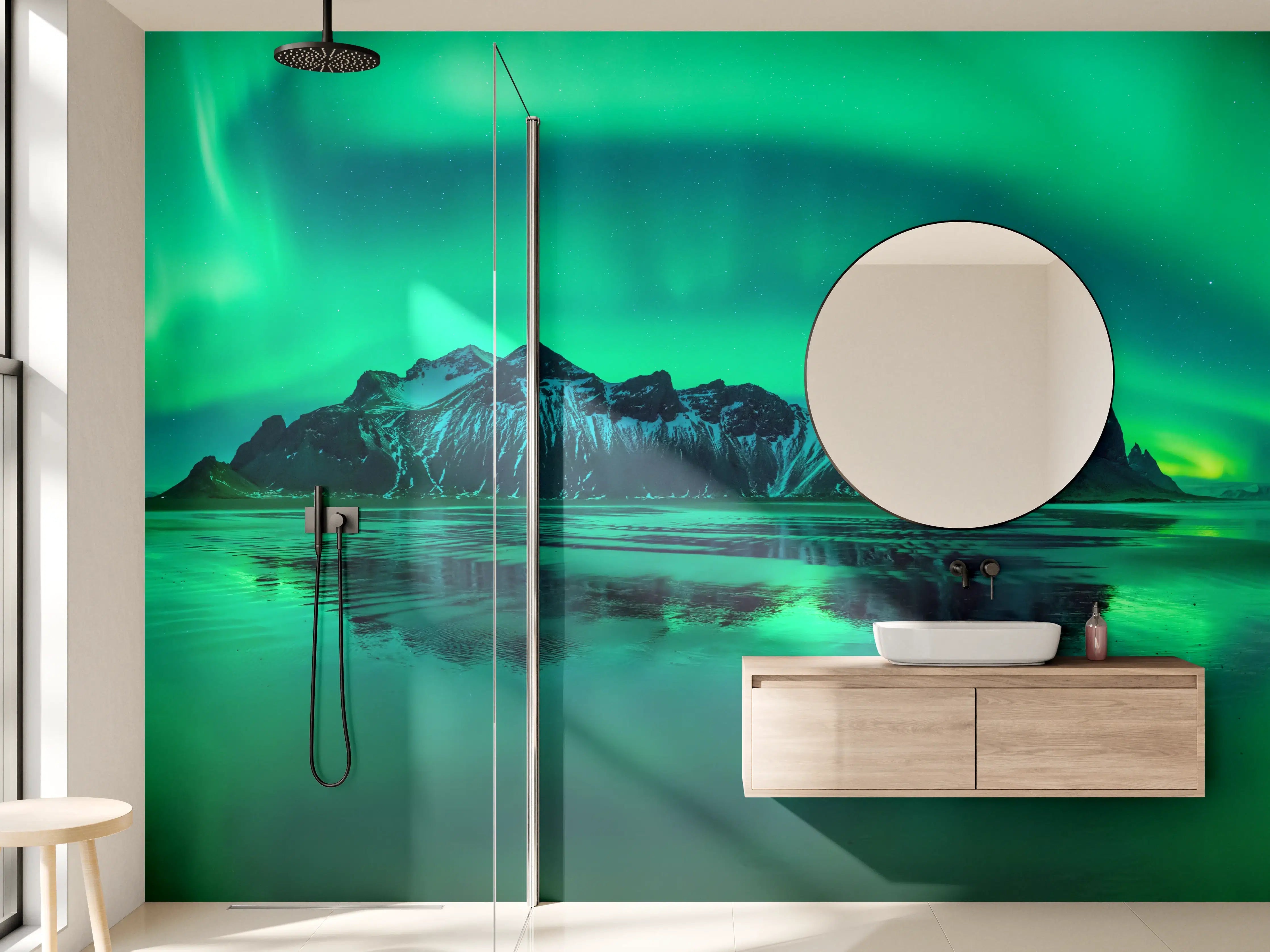 Wandverkleidung Bad - Aurora Stokksnes - Island