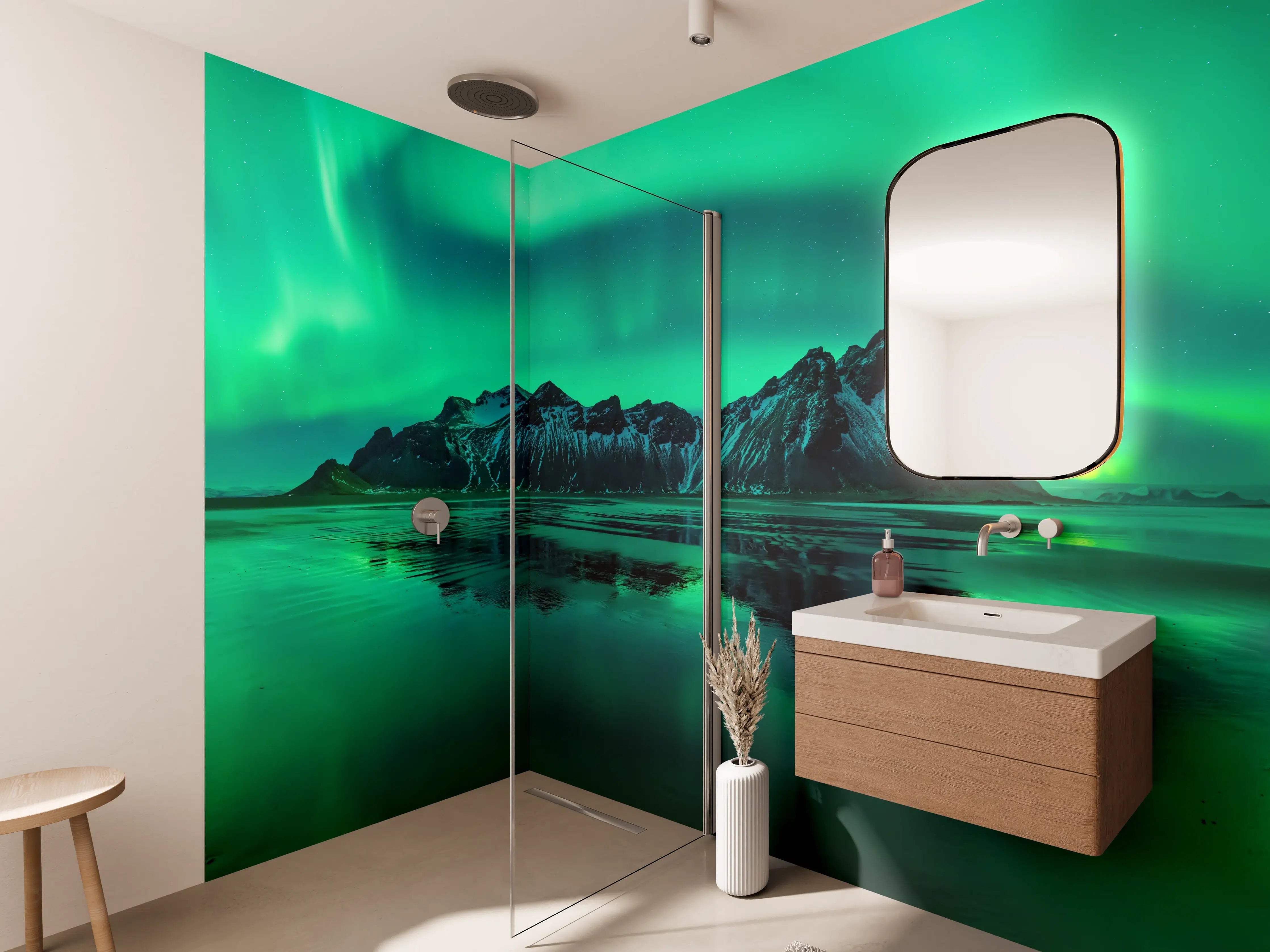 Wandverkleidung Bad - Aurora Stokksnes - Island