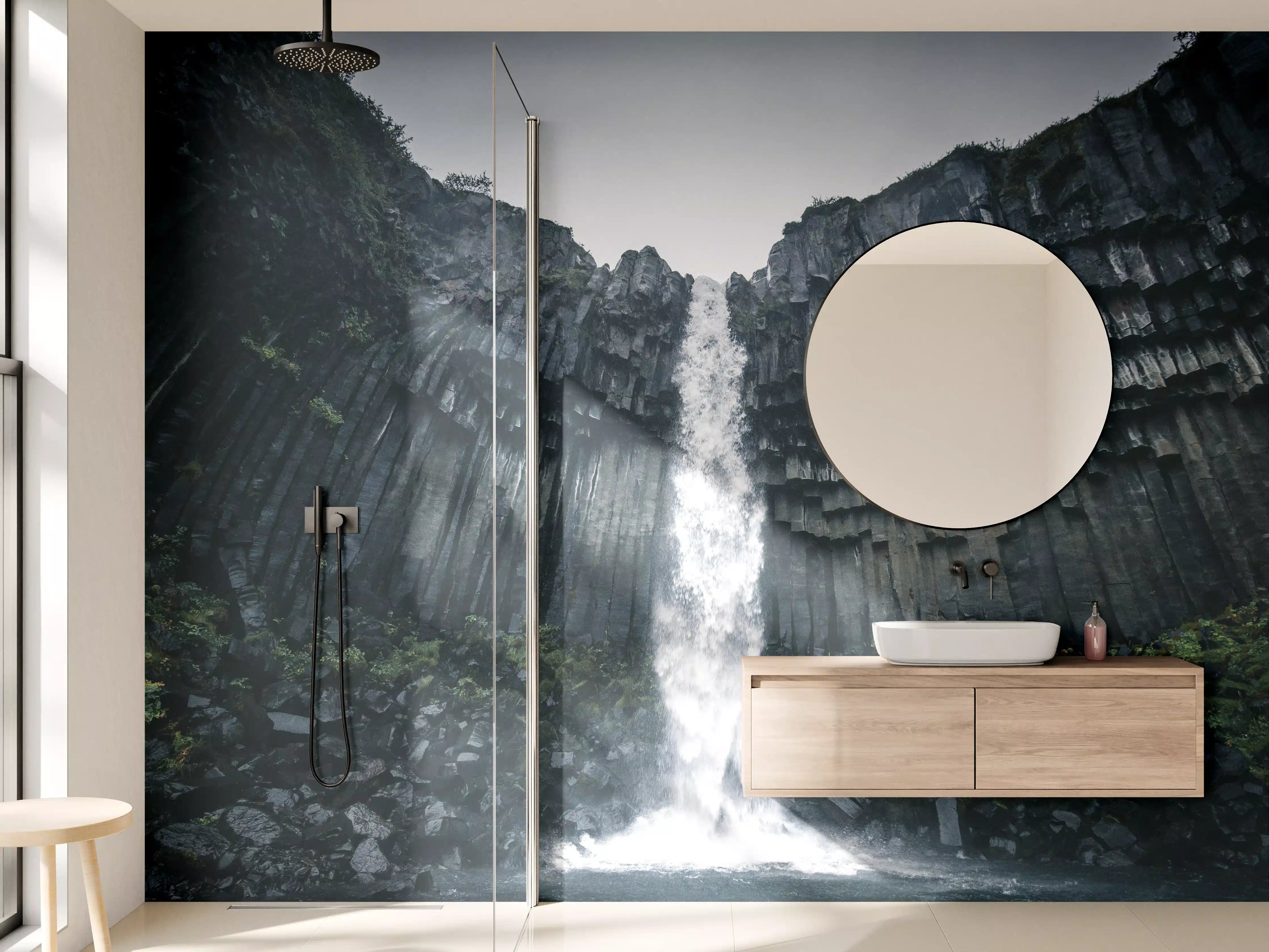 Wandverkleidung Bad - Beeindruckender Svartifoss Wasserfall